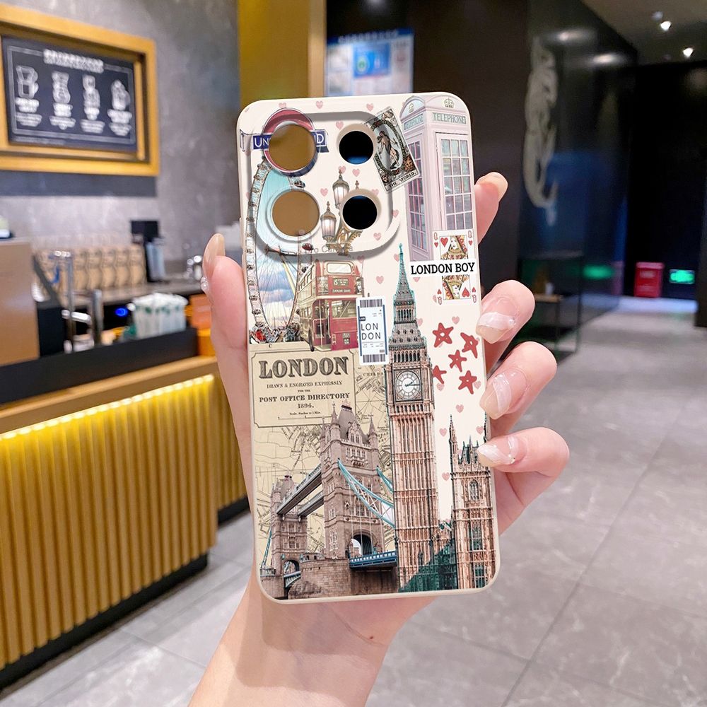 For Xiaomi Redmi Note 13 12 Pro 5G 12S 11S 13C A1 10 Pro 4G 10S Redmi 10C 9C Lodon Flag Full Protective Case Anti Drop Cover