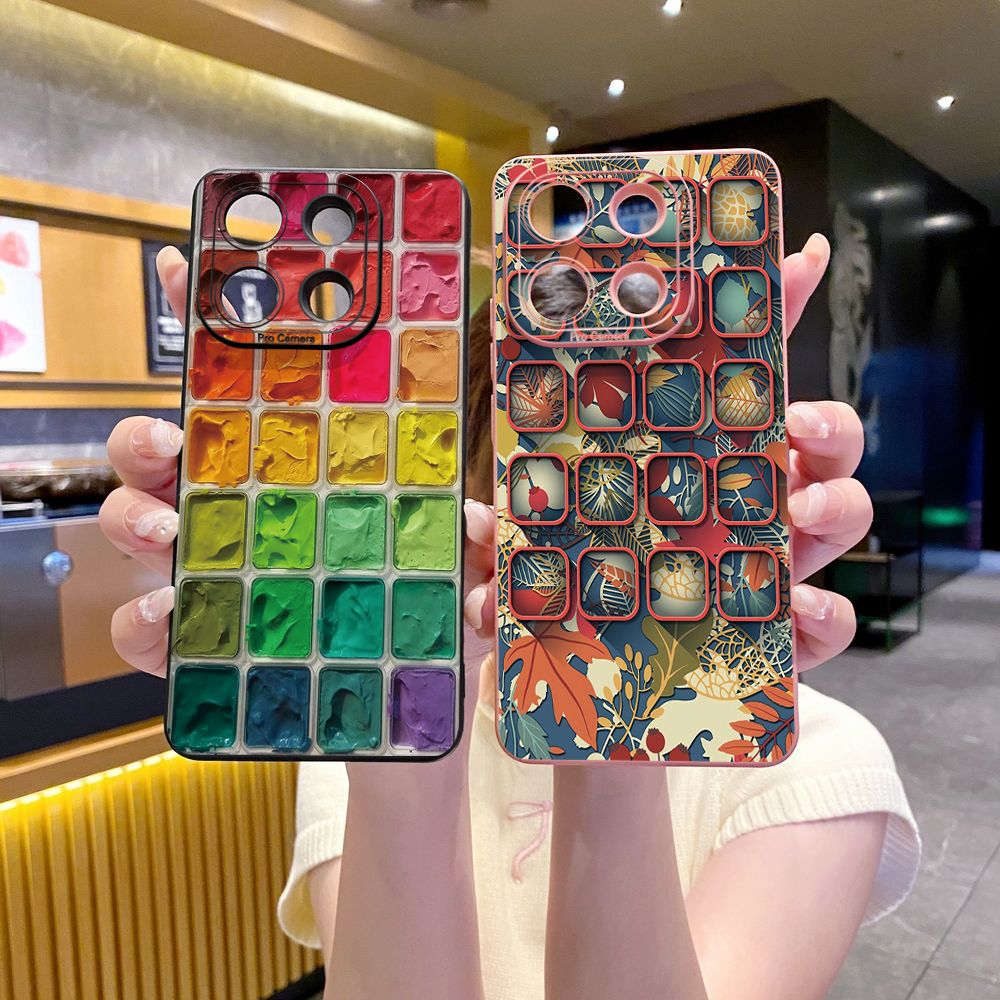For Xiaomi Redmi Note 13 12 Pro 5G 12S 11S 13C A1 10 Pro 4G 10S Redmi 10C 9C Colorful Plaid Full Protective Case Anti Drop Cover