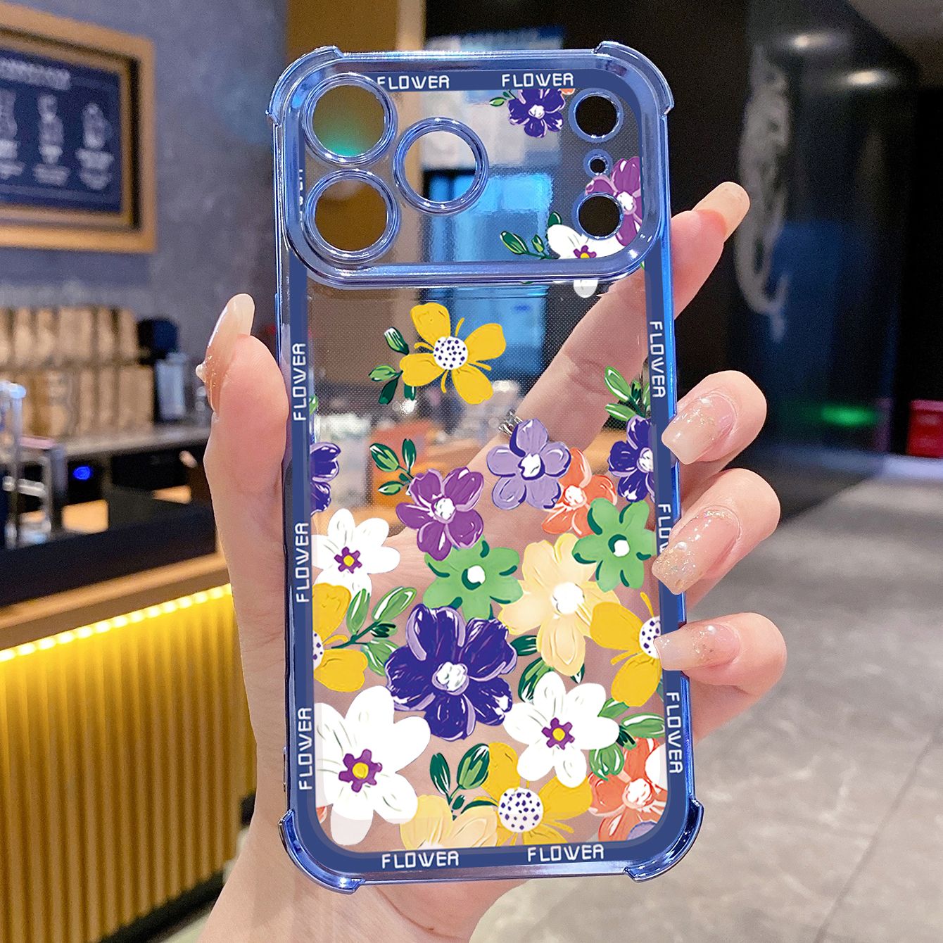 for iPhone 17 Pro Max 16 15 14 Plus Plating Phone Case Shockproof Cover Beauty Flower Women