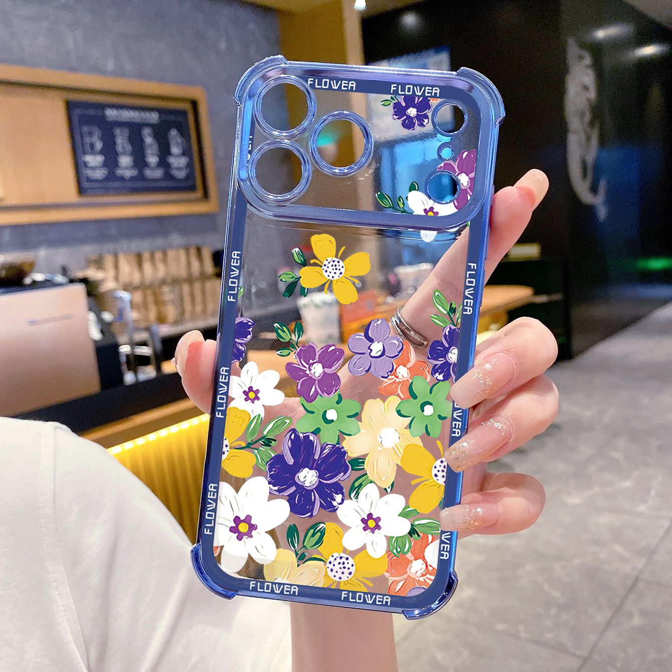 for iPhone 17 Pro Max 16 15 14 Plus Plating Phone Case Shockproof Cover Beauty Flower Women