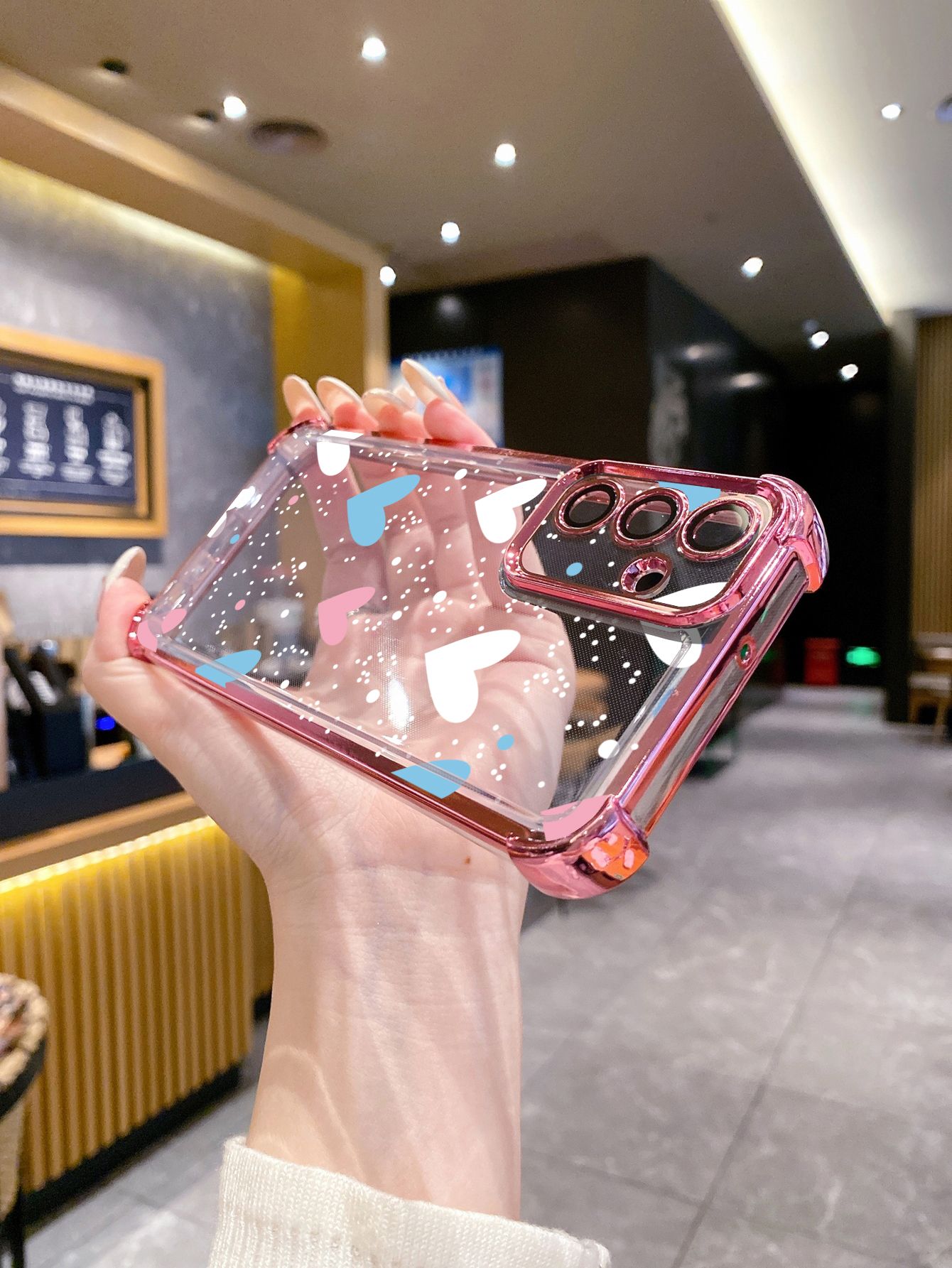 For Samsung Galaxy A15 A05 A35 A55 A14 A34 A33 A53 A73 A32 A56 A36 A06 A16 Couple Heart Cute Bunny fox Plating Frame Clear Phone Case Anti-shock Cover