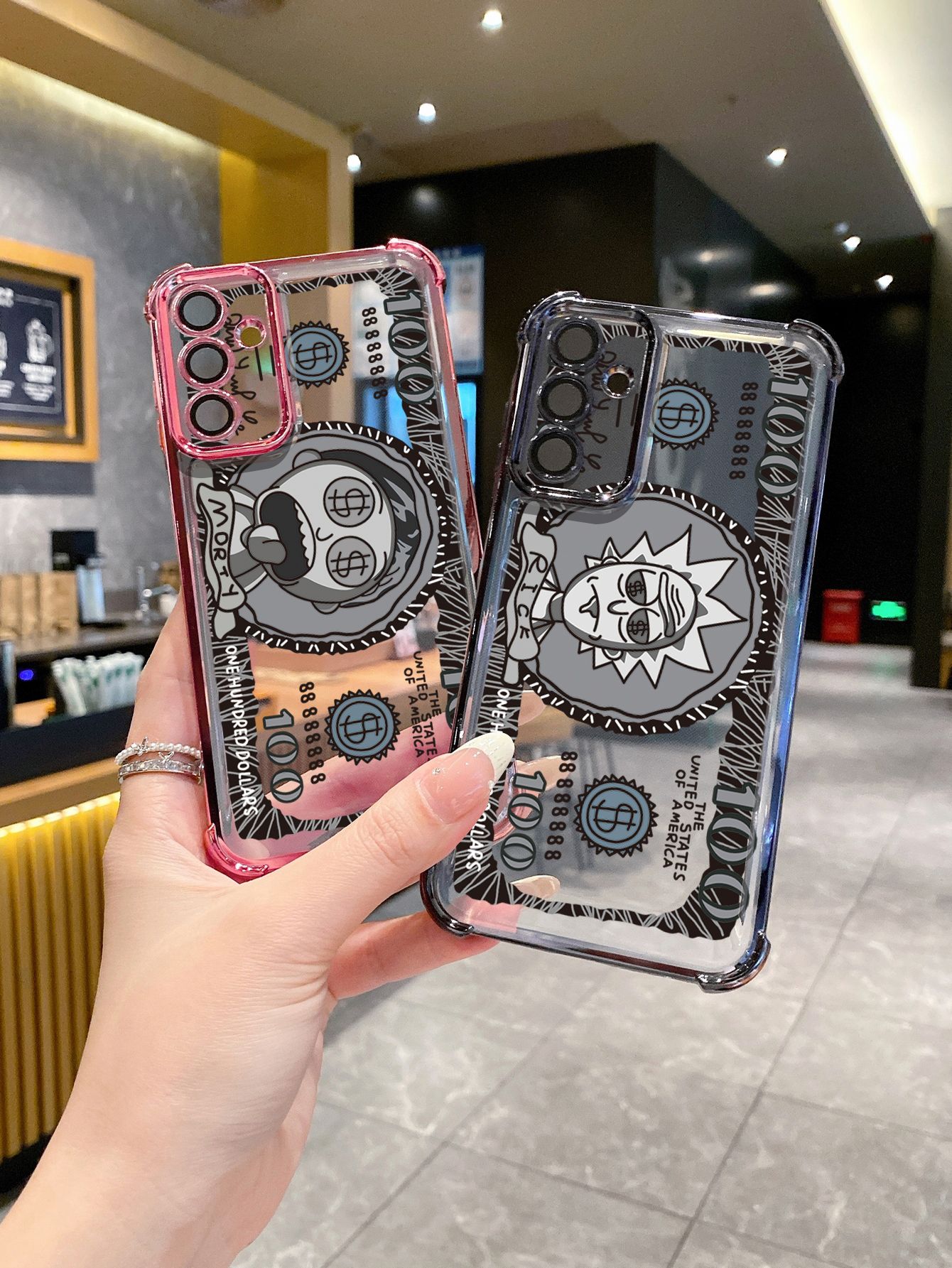 For Samsung Galaxy A15 A05 A35 A55 A14 A34 A33 A53 A73 A32 A56 A36 A06 A16 Crazy Sientist Plating Frame Clear Phone Case Anti-shock Cover