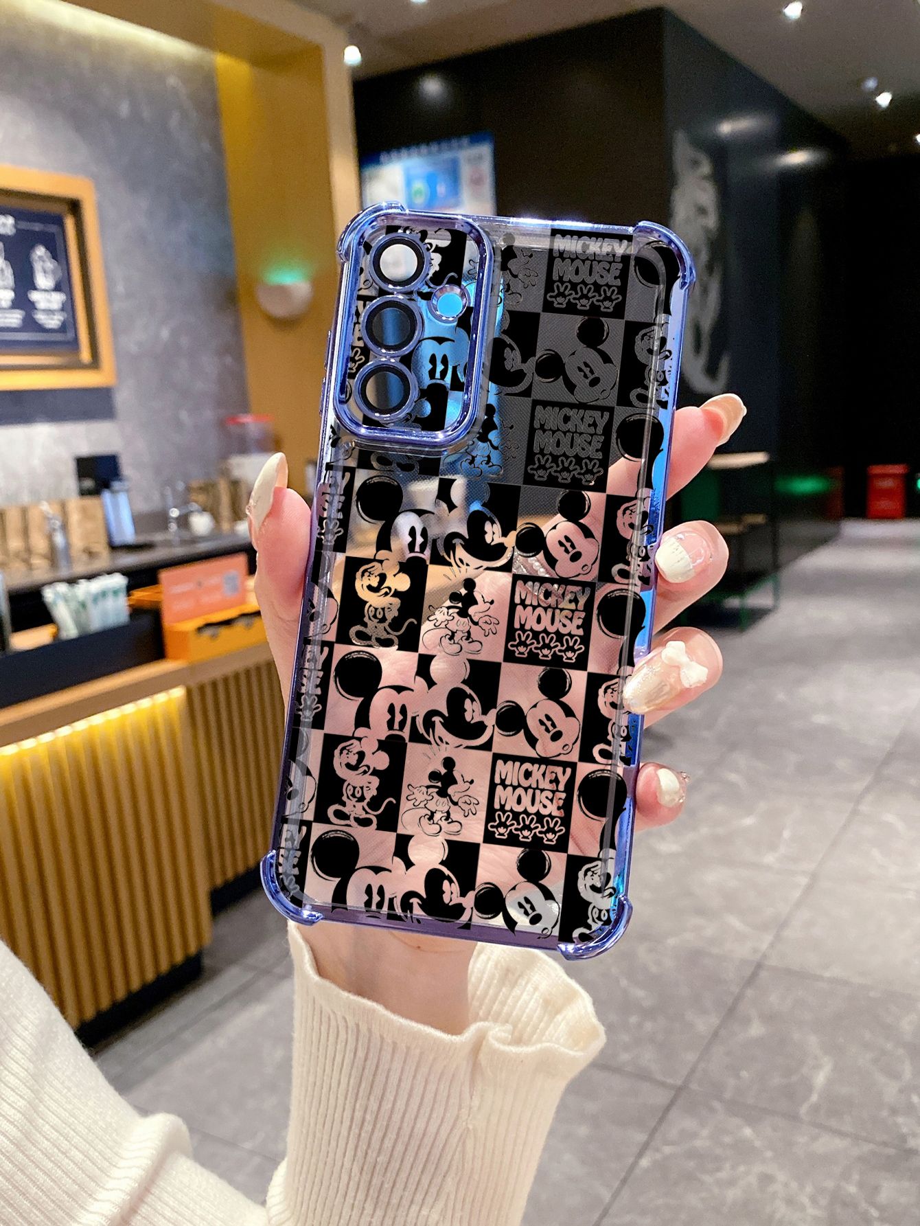 For Samsung Galaxy A15 A05 A35 A55 A14 A34 A33 A53 A73 A32 A56 A36 A06 A16 Mini Mickey Plating Frame Clear Phone Case Anti-shock Cover