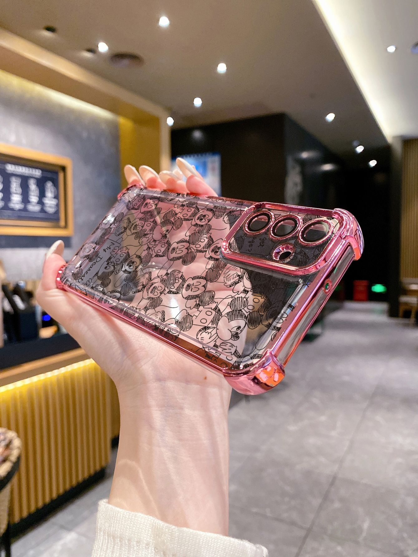 For Samsung Galaxy A15 A05 A35 A55 A14 A34 A33 A53 A73 A32 A56 A36 A06 A16 Mini Mickey Plating Frame Clear Phone Case Anti-shock Cover