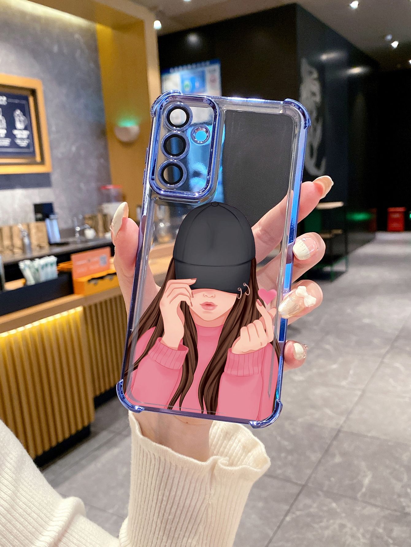 For Samsung Galaxy S25 S24 S23 Ultra S22 Plus S21 FE S20 Beauty Flower Girl Plating Frame Clear Phone Case Anti-shock Cover