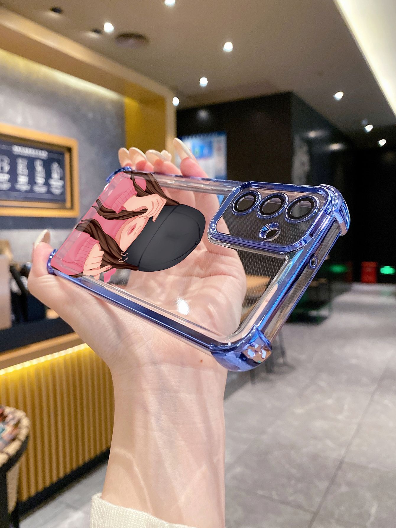 For OPPO A3X A2 Pro A1 A60 A18 A38 A17 A16 A57 A77 4G A59 A98 A78 A58 5G Beauty Flower Girl Plating Frame Clear Phone Case Anti-shock Cover