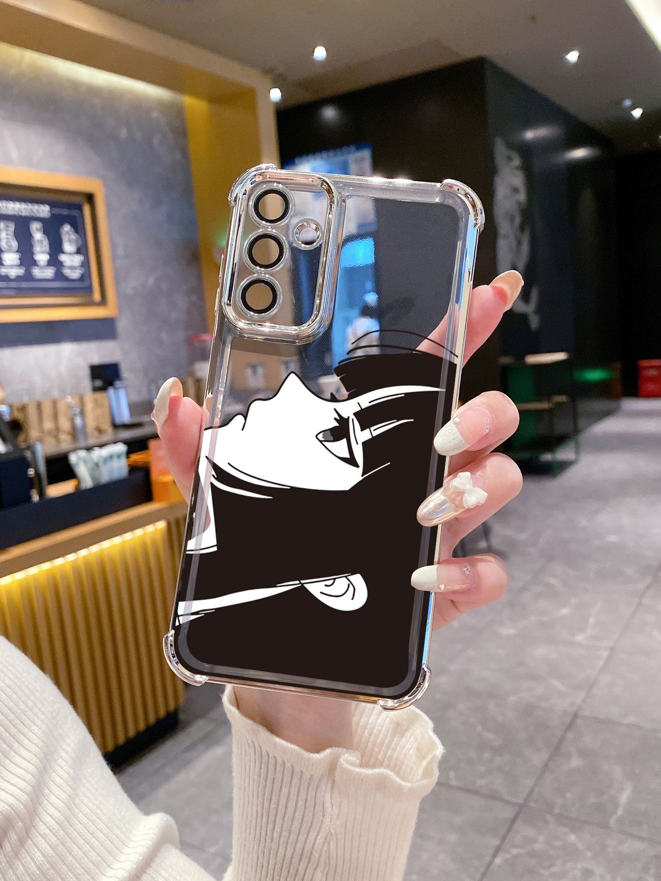 For iPhone 16 15 Pro Max 14 Plus 13 12 11 XR 8 7 SE 2022 XS Couple Boy Girl Face Plating Frame Clear Phone Case Anti-shock Cover