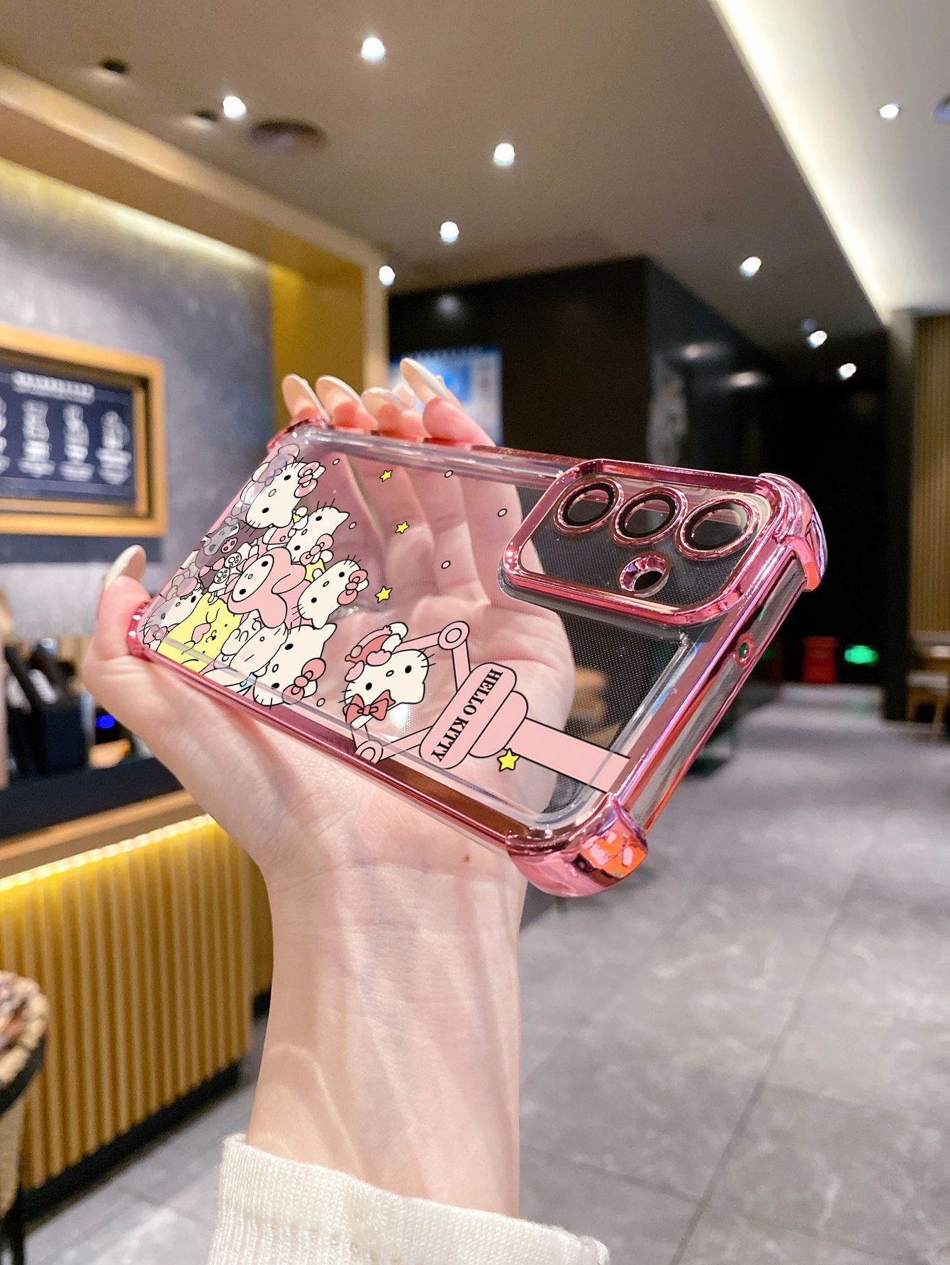 For Samsung Galaxy A15 A05 A35 A55 A14 A34 A33 A53 A73 A32 A56 A36 A06 A16 Kuromi My Melody HelloKitt Plating Frame Clear Phone Case Anti-shock Cover