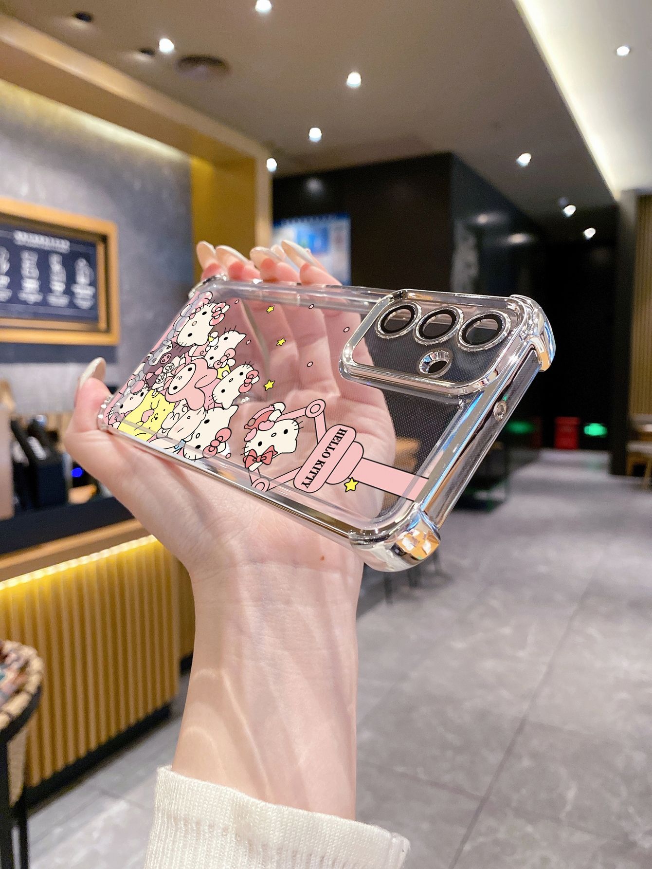 For Samsung Galaxy A15 A05 A35 A55 A14 A34 A33 A53 A73 A32 A56 A36 A06 A16 Kuromi My Melody HelloKitt Plating Frame Clear Phone Case Anti-shock Cover