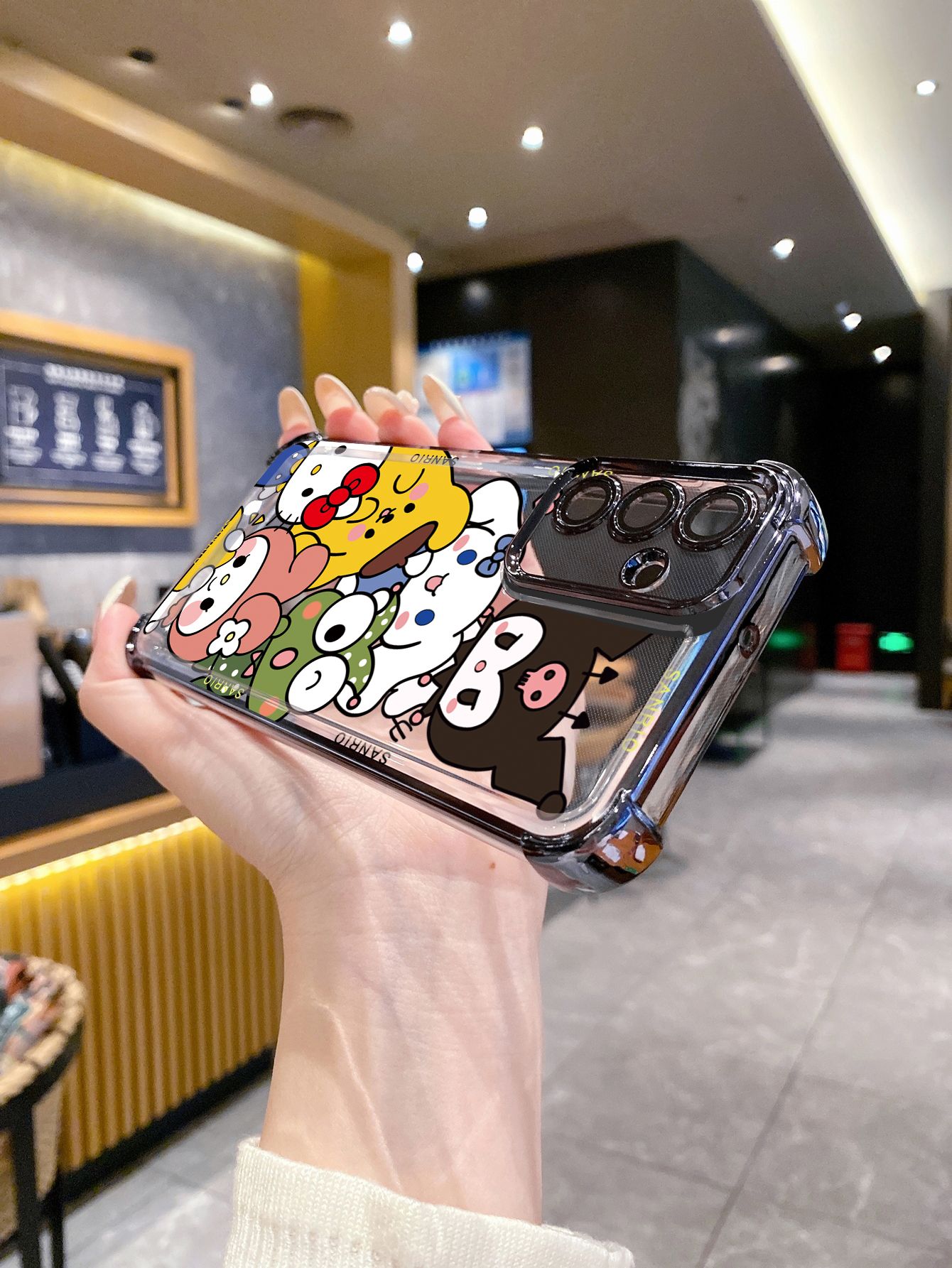 For Samsung Galaxy A15 A05 A35 A55 A14 A34 A33 A53 A73 A32 A56 A36 A06 A16 Kuromi My Melody HelloKitt Plating Frame Clear Phone Case Anti-shock Cover