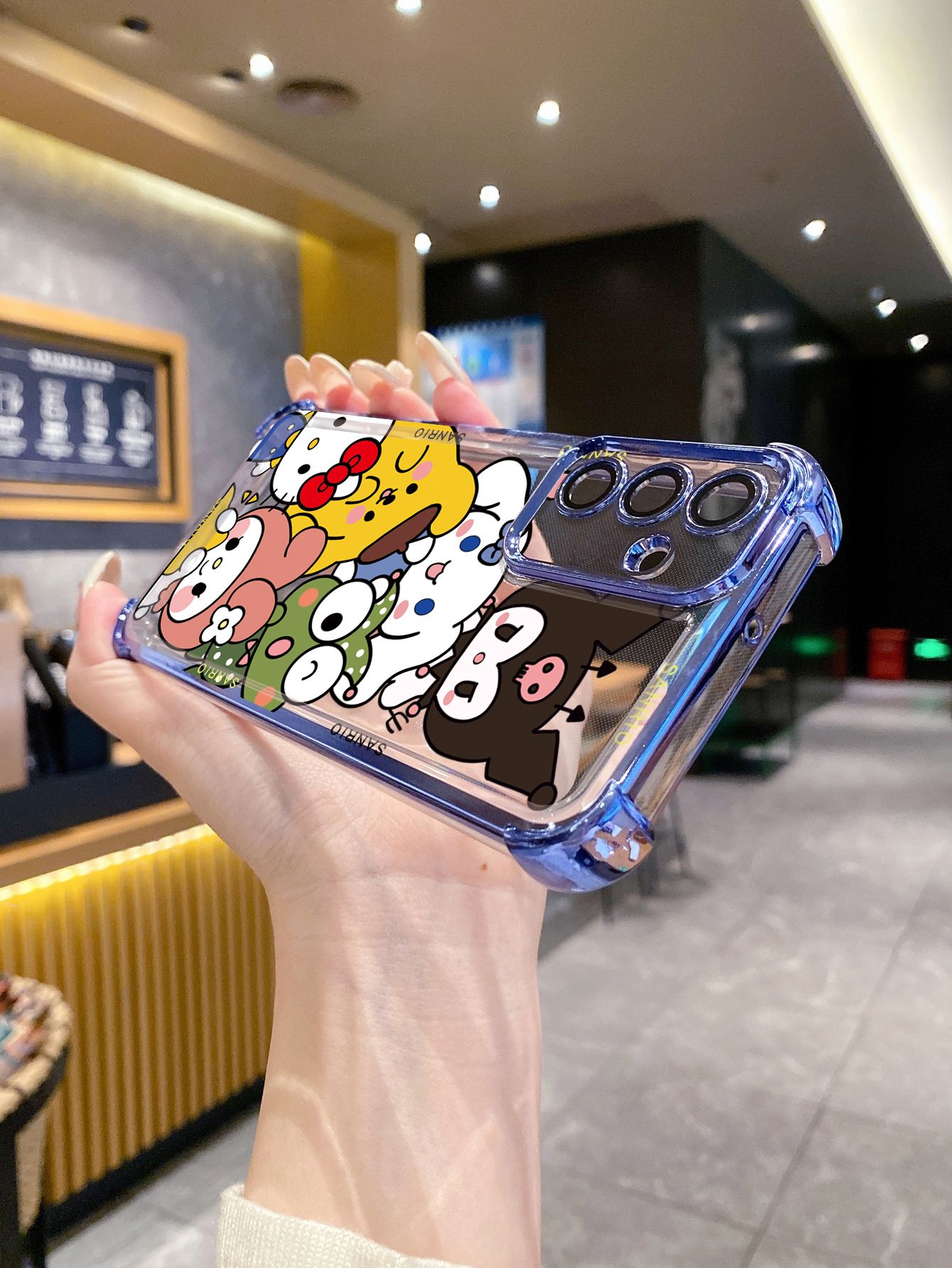 For Samsung Galaxy A15 A05 A35 A55 A14 A34 A33 A53 A73 A32 A56 A36 A06 A16 Kuromi My Melody HelloKitt Plating Frame Clear Phone Case Anti-shock Cover