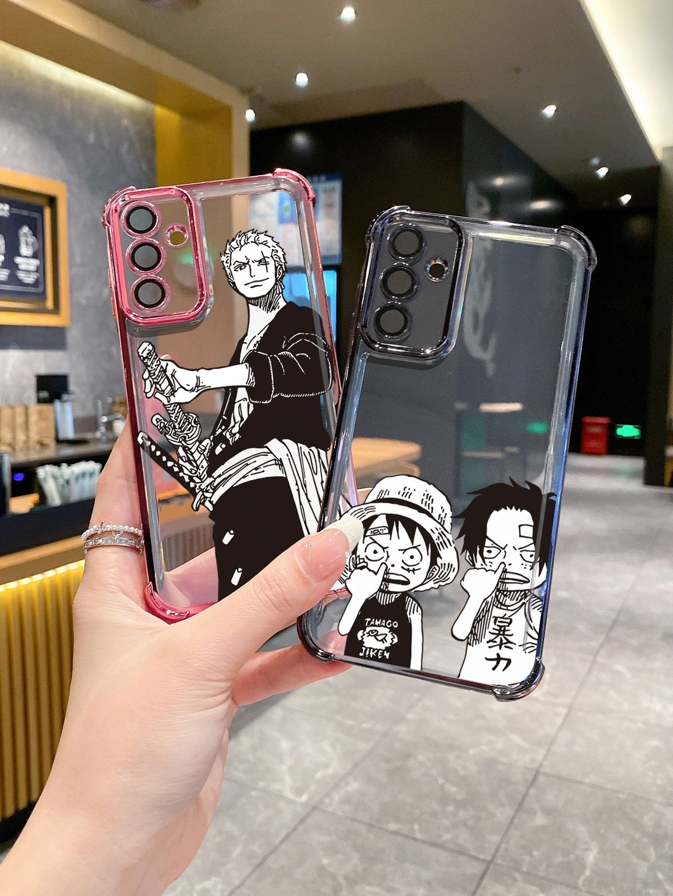 For Realme C67 C53 C51 Note 50 C21Y C25Y C33 C30 C35 C11 2021 C12 C15 Drawing Pirate Plating Frame Clear Phone Case Anti-shock Cover