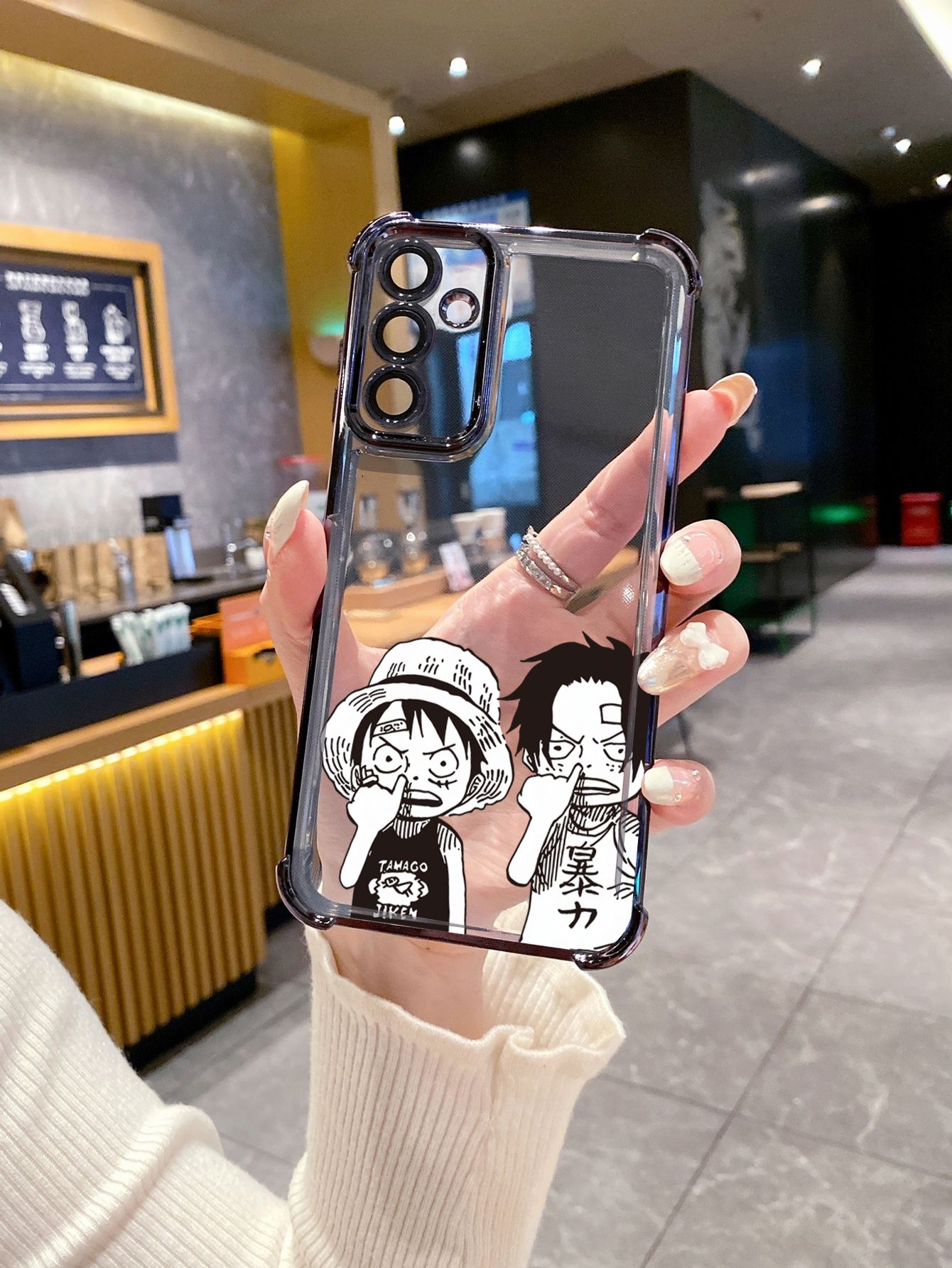 For Realme C67 C53 C51 Note 50 C21Y C25Y C33 C30 C35 C11 2021 C12 C15 Drawing Pirate Plating Frame Clear Phone Case Anti-shock Cover