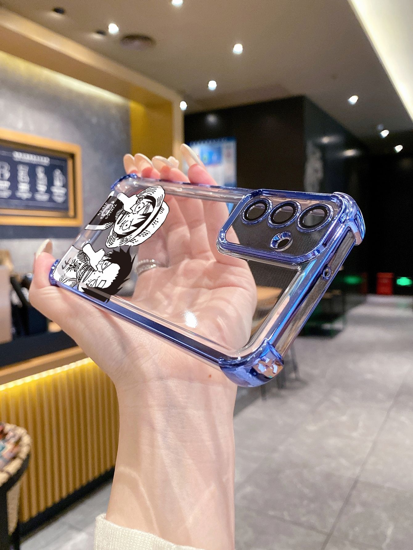 For Realme C67 C53 C51 Note 50 C21Y C25Y C33 C30 C35 C11 2021 C12 C15 Drawing Pirate Plating Frame Clear Phone Case Anti-shock Cover