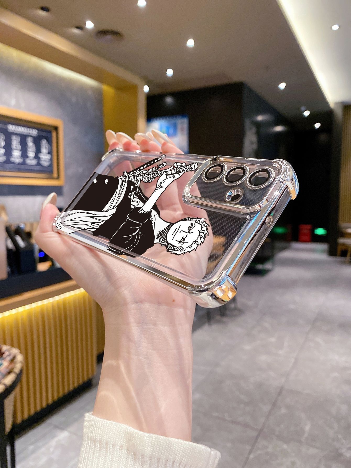 For Realme C67 C53 C51 Note 50 C21Y C25Y C33 C30 C35 C11 2021 C12 C15 Drawing Pirate Plating Frame Clear Phone Case Anti-shock Cover