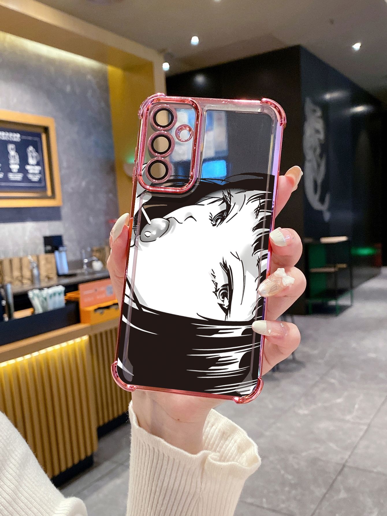 For OPPO A3X A2 Pro A1 A60 A18 A38 A17 A16 A57 A77 4G A59 A98 A78 A58 5G Demon Slayer Kamado Nezuko Tanjirou Plating Frame Clear Phone Case Anti-shock Cover