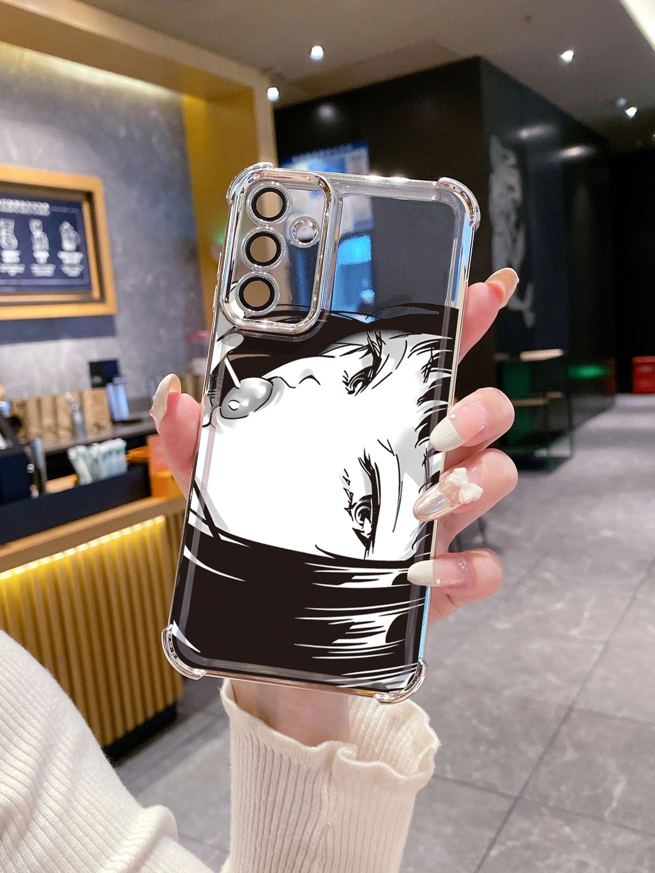 For OPPO A3X A2 Pro A1 A60 A18 A38 A17 A16 A57 A77 4G A59 A98 A78 A58 5G Demon Slayer Kamado Nezuko Tanjirou Plating Frame Clear Phone Case Anti-shock Cover