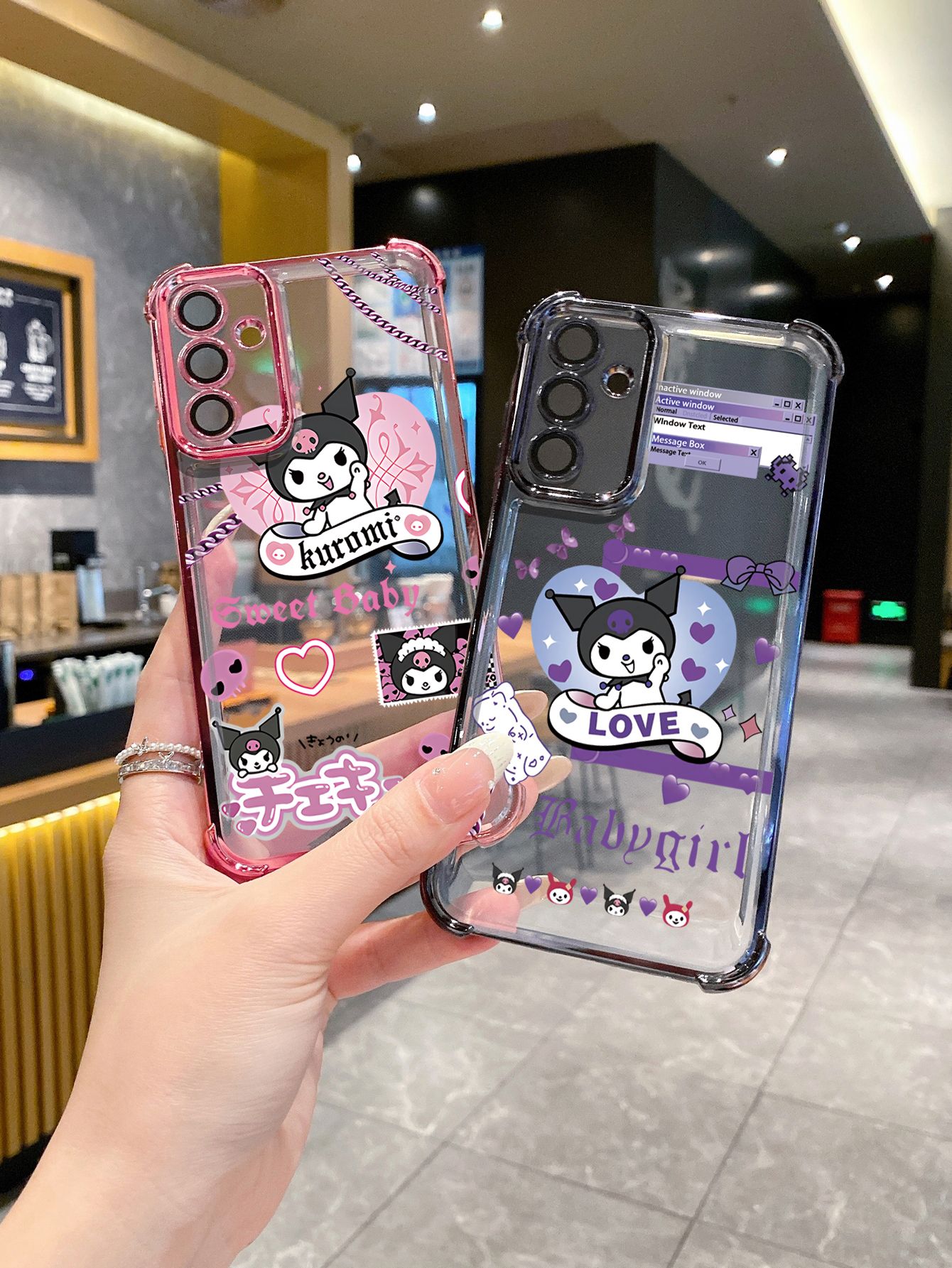 For Xiaomi Redmi Note 14 13 Pro 5G 12S 4G 12 Turbo 11S 13C 12C Cute Love Kuromi Plating Frame Clear Phone Case Anti-shock Cover