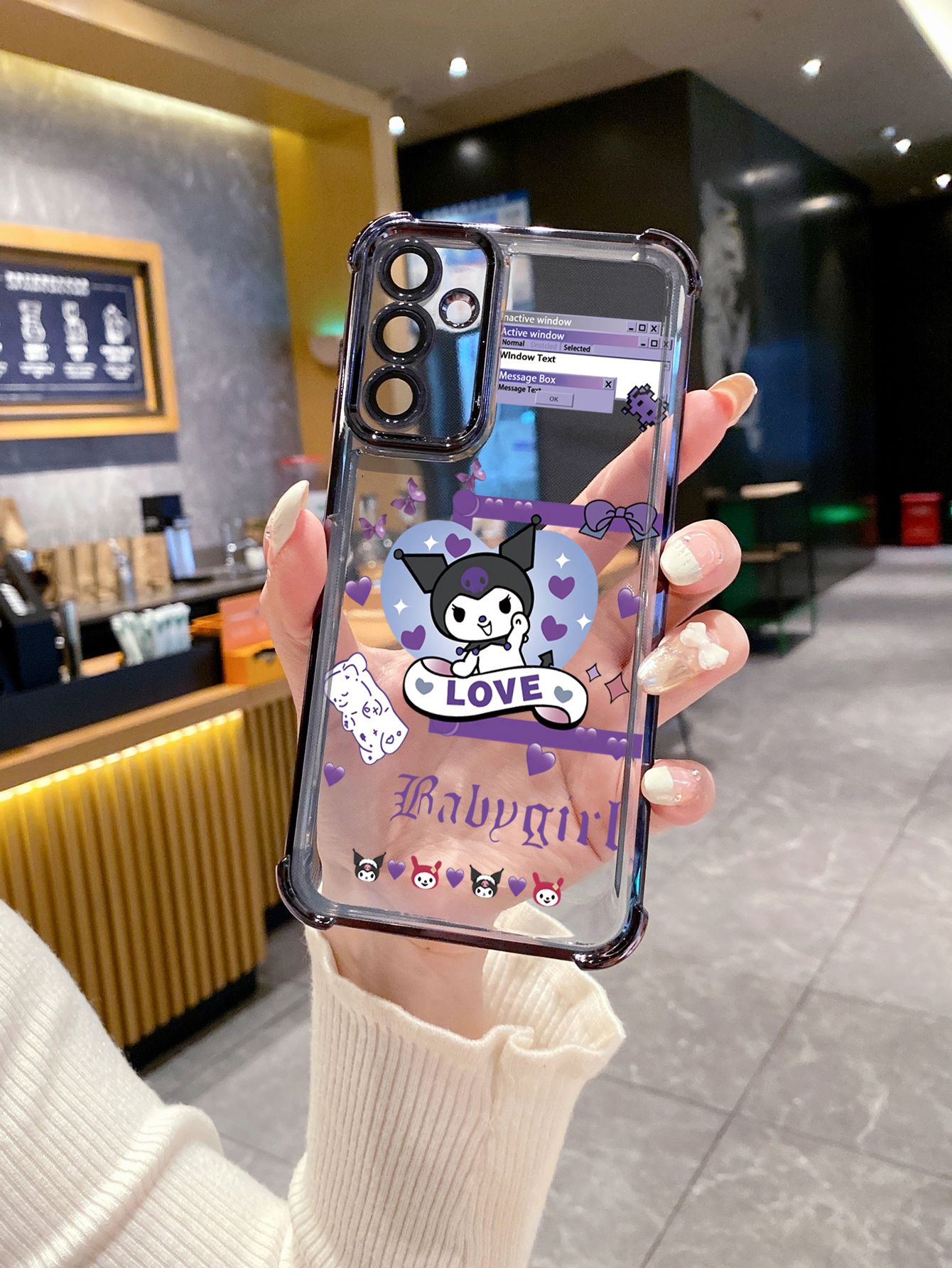 For Xiaomi Redmi Note 14 13 Pro 5G 12S 4G 12 Turbo 11S 13C 12C Cute Love Kuromi Plating Frame Clear Phone Case Anti-shock Cover