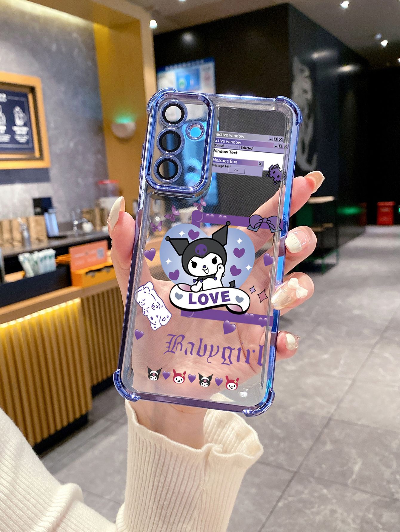 For Xiaomi Redmi Note 14 13 Pro 5G 12S 4G 12 Turbo 11S 13C 12C Cute Love Kuromi Plating Frame Clear Phone Case Anti-shock Cover