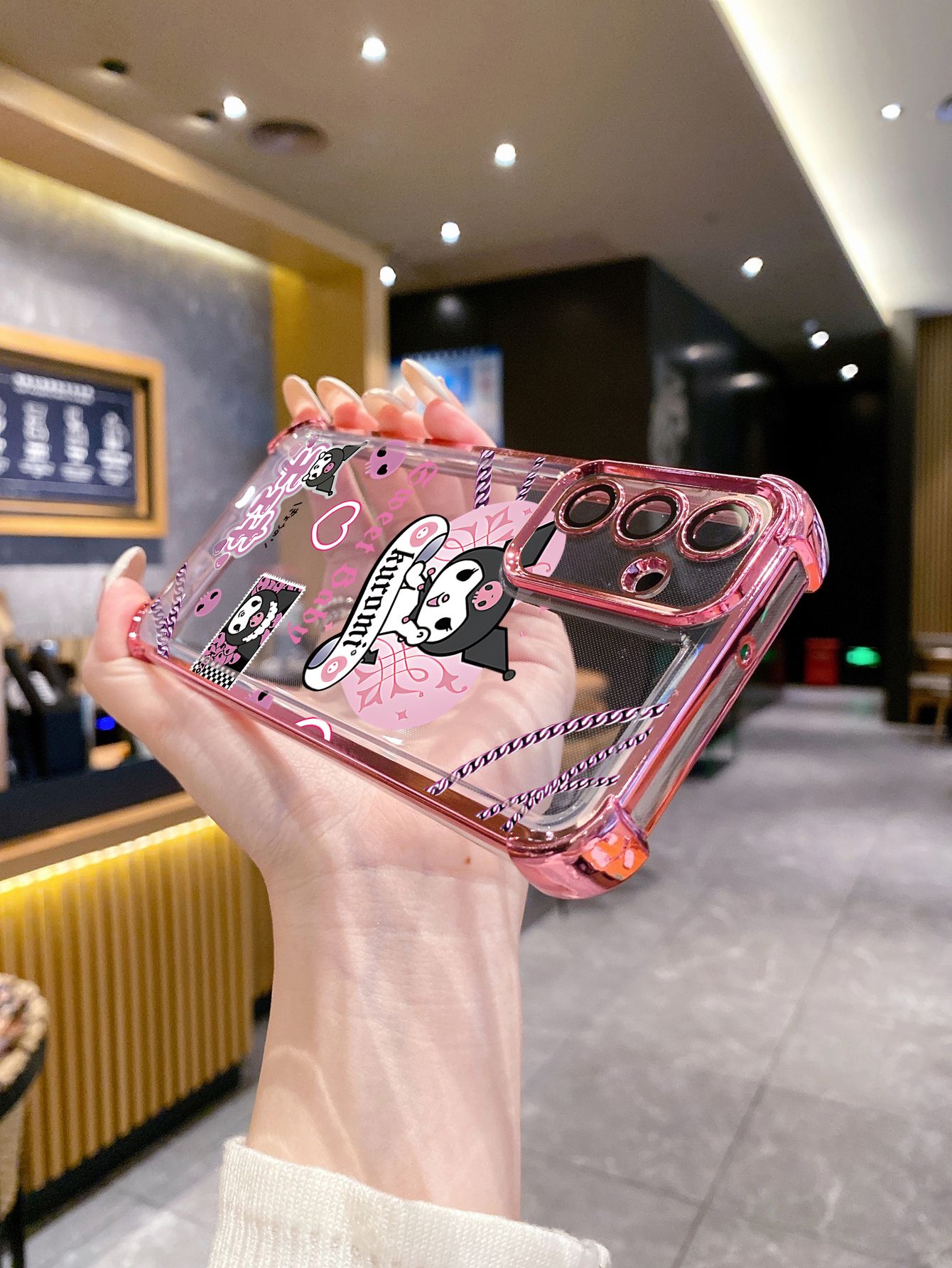 For Xiaomi Redmi Note 14 13 Pro 5G 12S 4G 12 Turbo 11S 13C 12C Cute Love Kuromi Plating Frame Clear Phone Case Anti-shock Cover