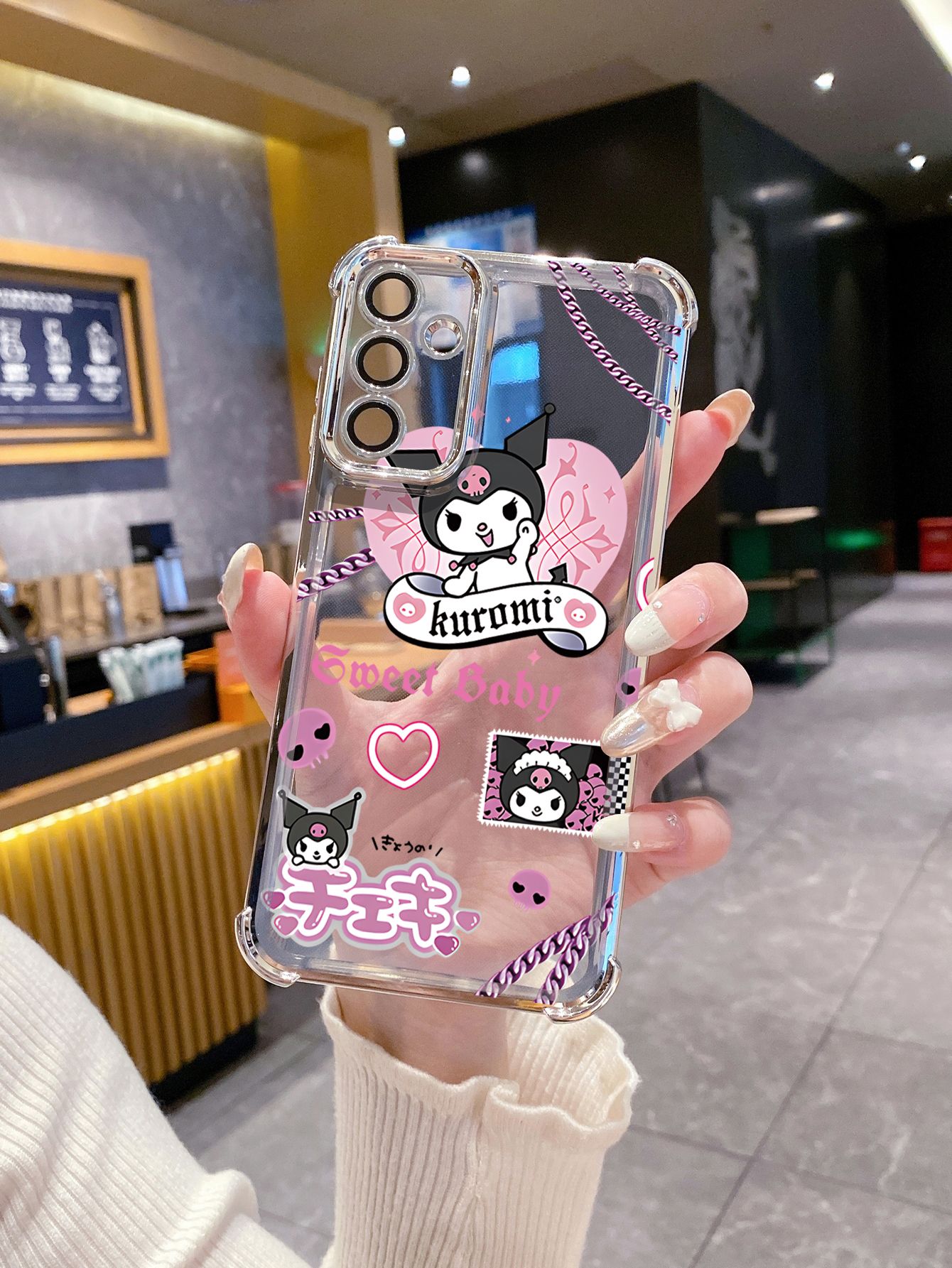 For Xiaomi Redmi Note 14 13 Pro 5G 12S 4G 12 Turbo 11S 13C 12C Cute Love Kuromi Plating Frame Clear Phone Case Anti-shock Cover