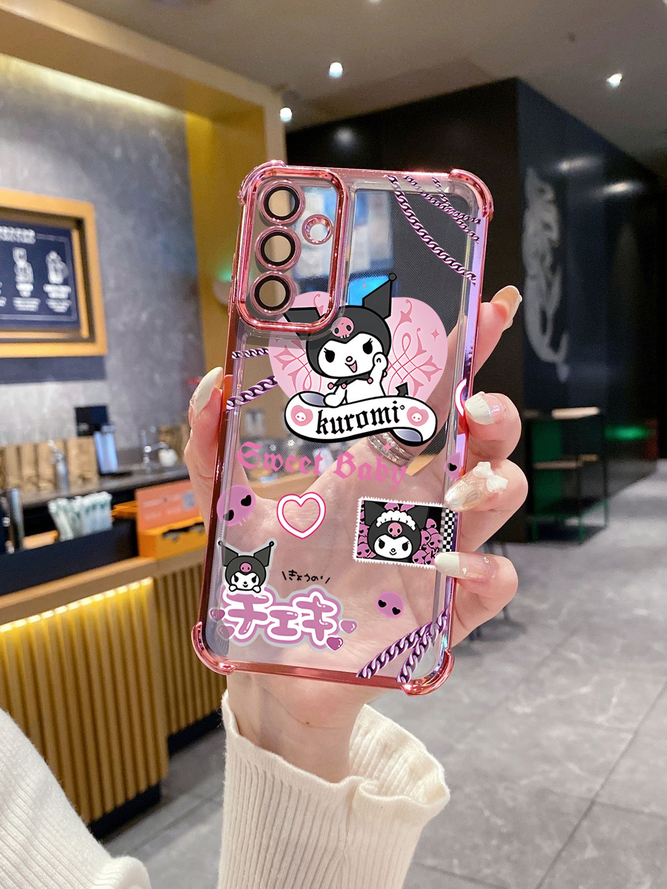 For Xiaomi Redmi Note 14 13 Pro 5G 12S 4G 12 Turbo 11S 13C 12C Cute Love Kuromi Plating Frame Clear Phone Case Anti-shock Cover