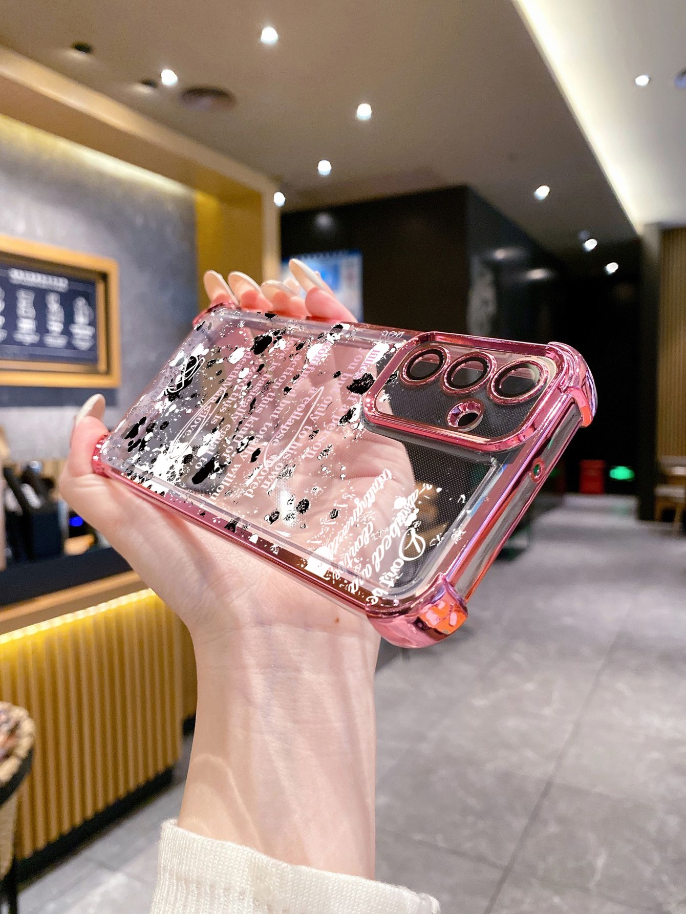 For Samsung Galaxy A15 A05 A35 A55 A14 A34 A33 A53 A73 A32 A56 A36 A06 A16 Poem Cd Player Plating Frame Clear Phone Case Anti-shock Cover