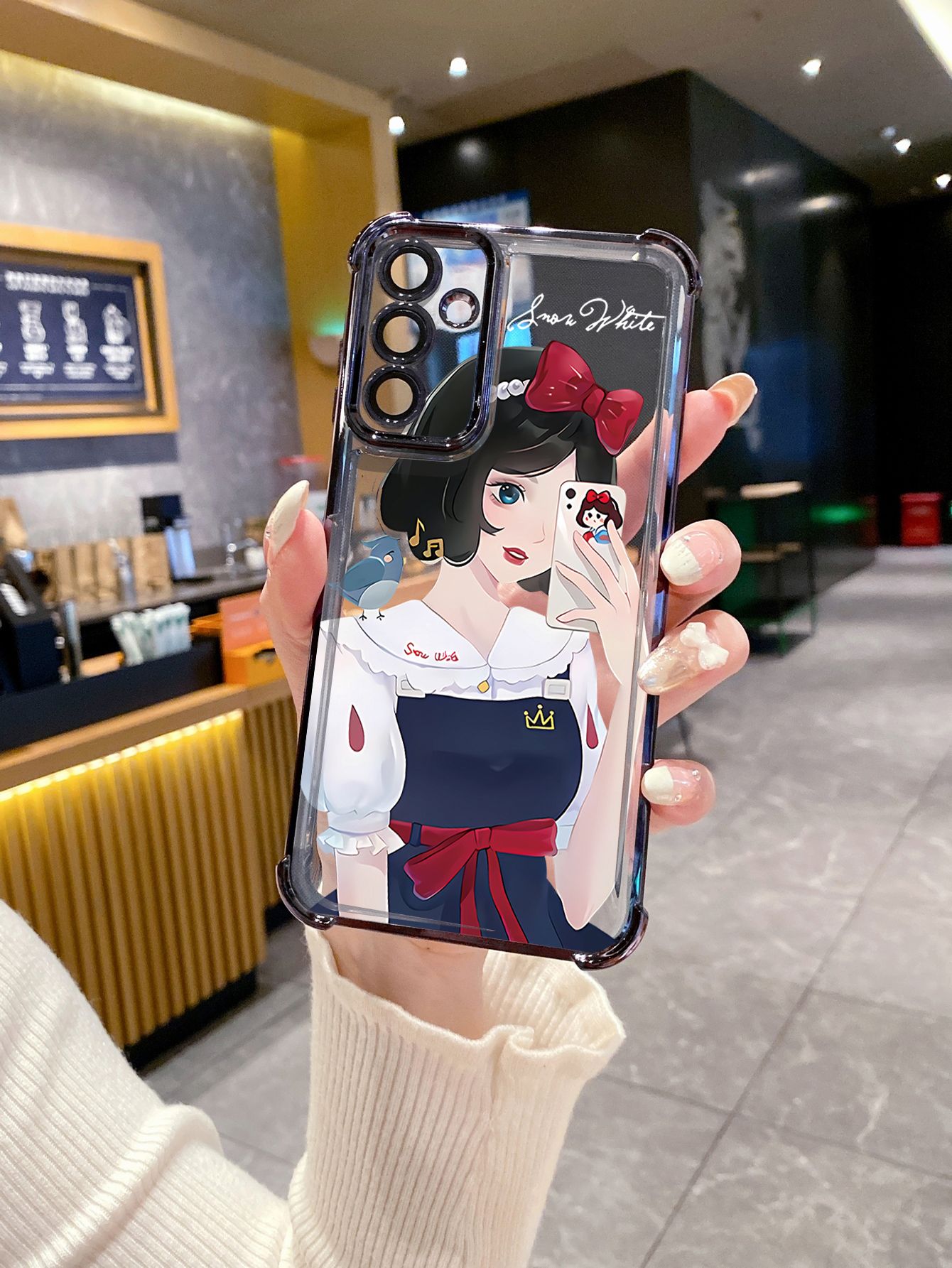 For Xiaomi Redmi Note 14 13 Pro 5G 12S 4G 12 Turbo 11S 13C 12C Butterfly Girl Snow White Plating Frame Clear Phone Case Anti-shock Cover