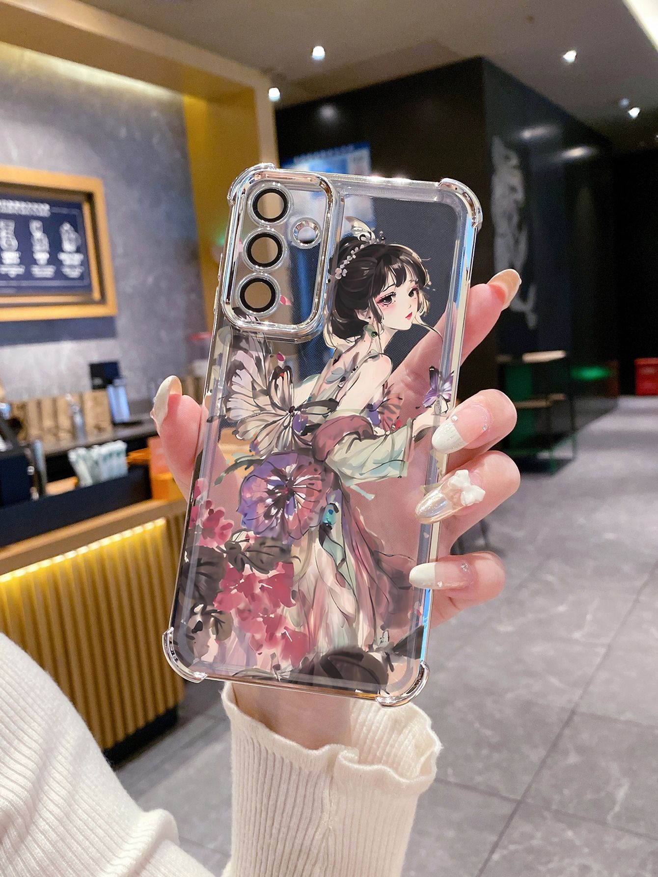 For Xiaomi Redmi Note 14 13 Pro 5G 12S 4G 12 Turbo 11S 13C 12C Butterfly Girl Snow White Plating Frame Clear Phone Case Anti-shock Cover