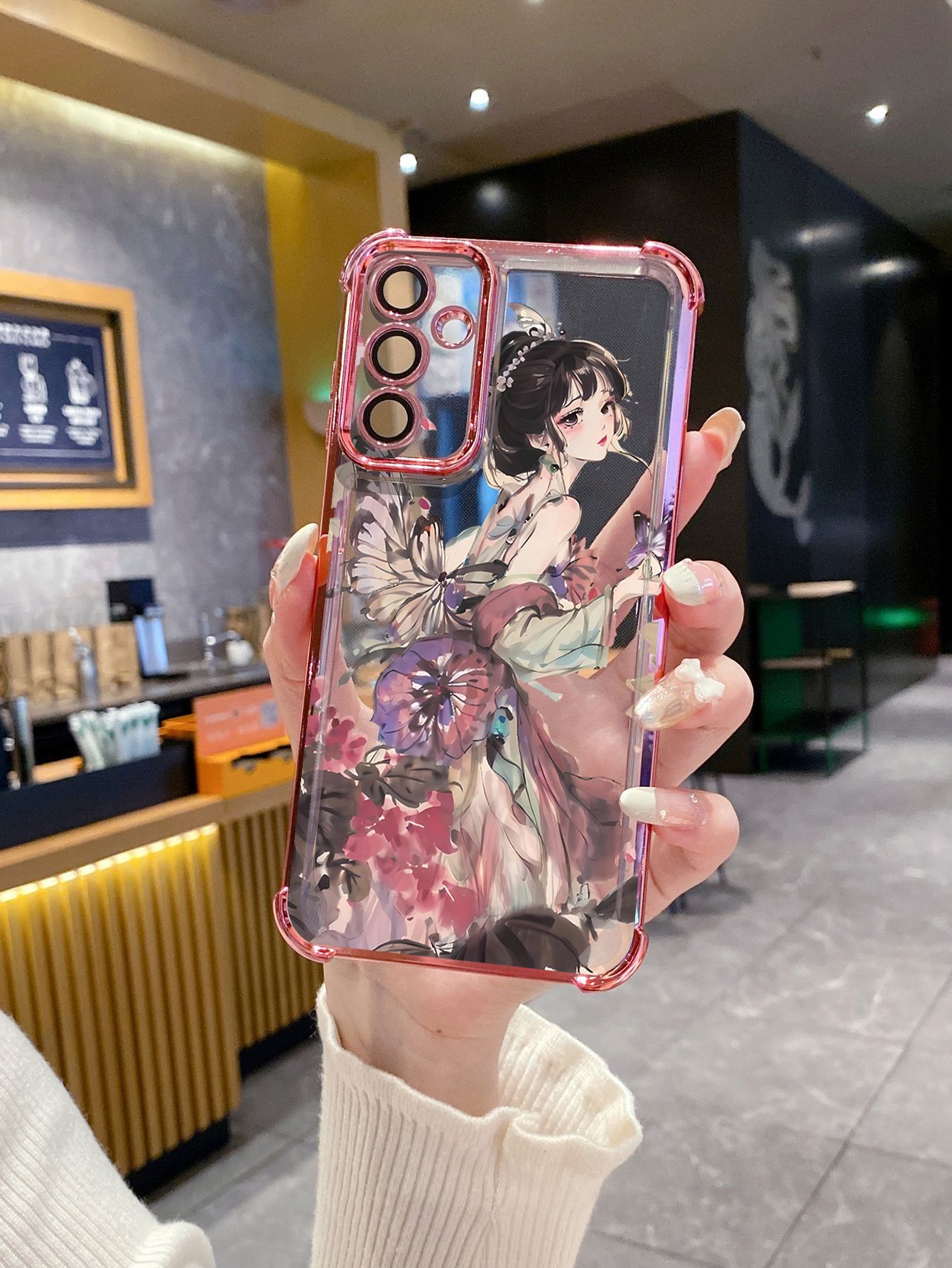 For Xiaomi Redmi Note 14 13 Pro 5G 12S 4G 12 Turbo 11S 13C 12C Butterfly Girl Snow White Plating Frame Clear Phone Case Anti-shock Cover