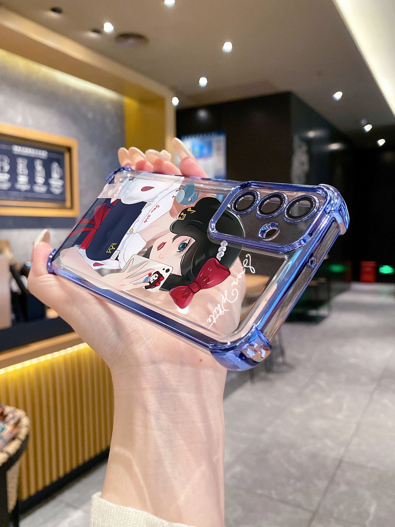 For Xiaomi Redmi Note 14 13 Pro 5G 12S 4G 12 Turbo 11S 13C 12C Butterfly Girl Snow White Plating Frame Clear Phone Case Anti-shock Cover
