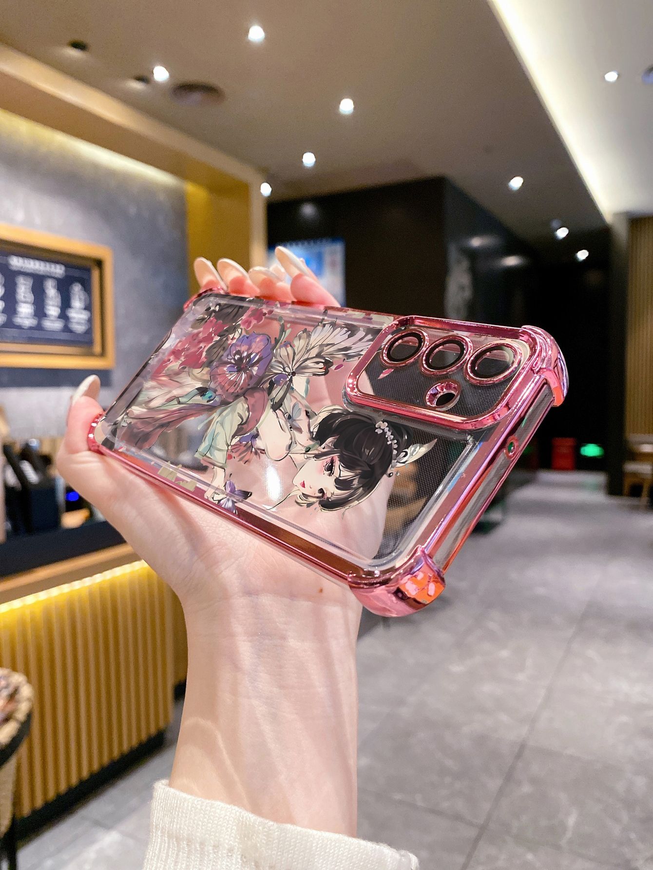 For Xiaomi Redmi Note 14 13 Pro 5G 12S 4G 12 Turbo 11S 13C 12C Butterfly Girl Snow White Plating Frame Clear Phone Case Anti-shock Cover