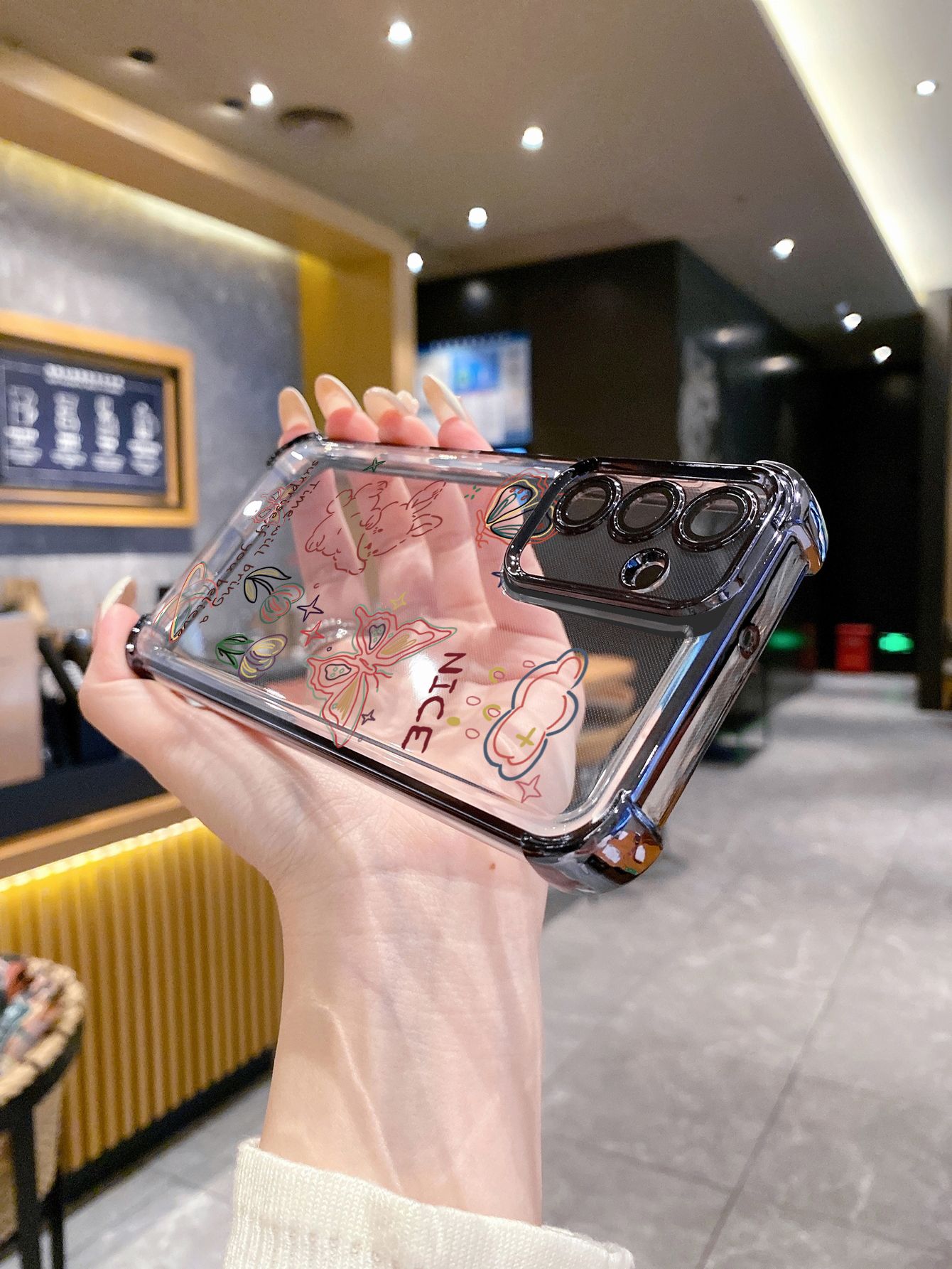 For iPhone 16 15 Pro Max 14 Plus 13 12 11 XR 8 7 SE 2022 XS Bunny Cat Butterfly Plating Frame Clear Phone Case Anti-shock Cover