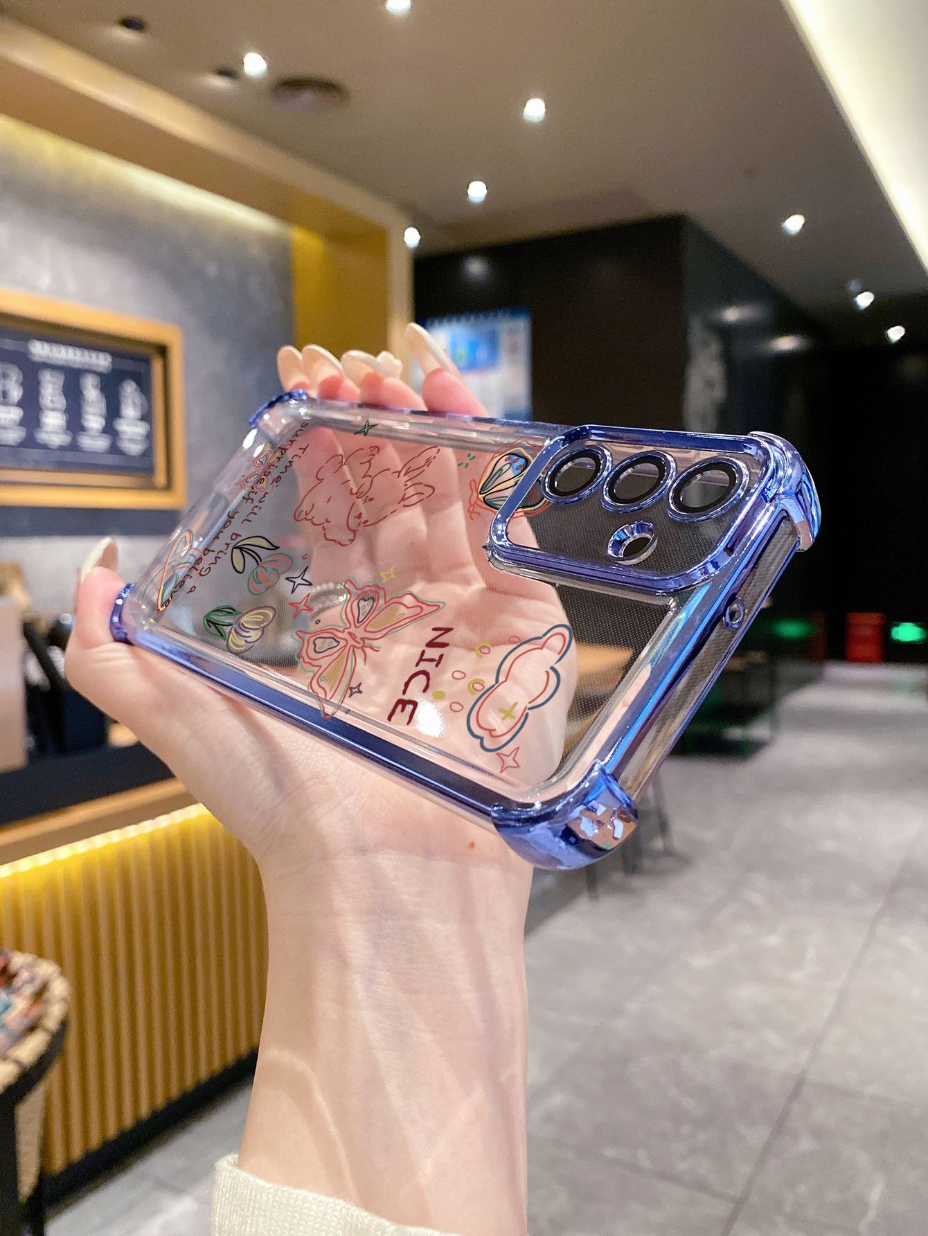 For iPhone 16 15 Pro Max 14 Plus 13 12 11 XR 8 7 SE 2022 XS Bunny Cat Butterfly Plating Frame Clear Phone Case Anti-shock Cover