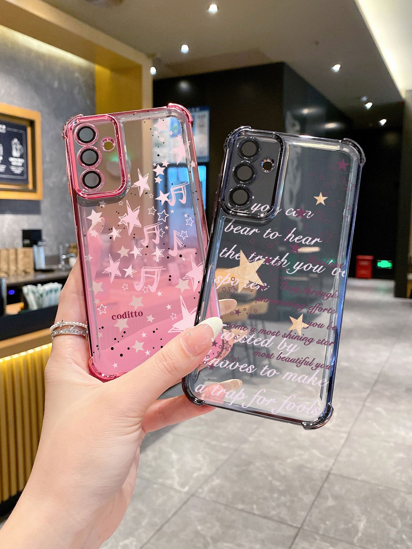 For Huawei Pura 70 Ultra Mate 60 70 Pro Honor 300 200 X9A 90 Lite Poem Stars Plating Frame Clear Phone Case Anti-shock Cover
