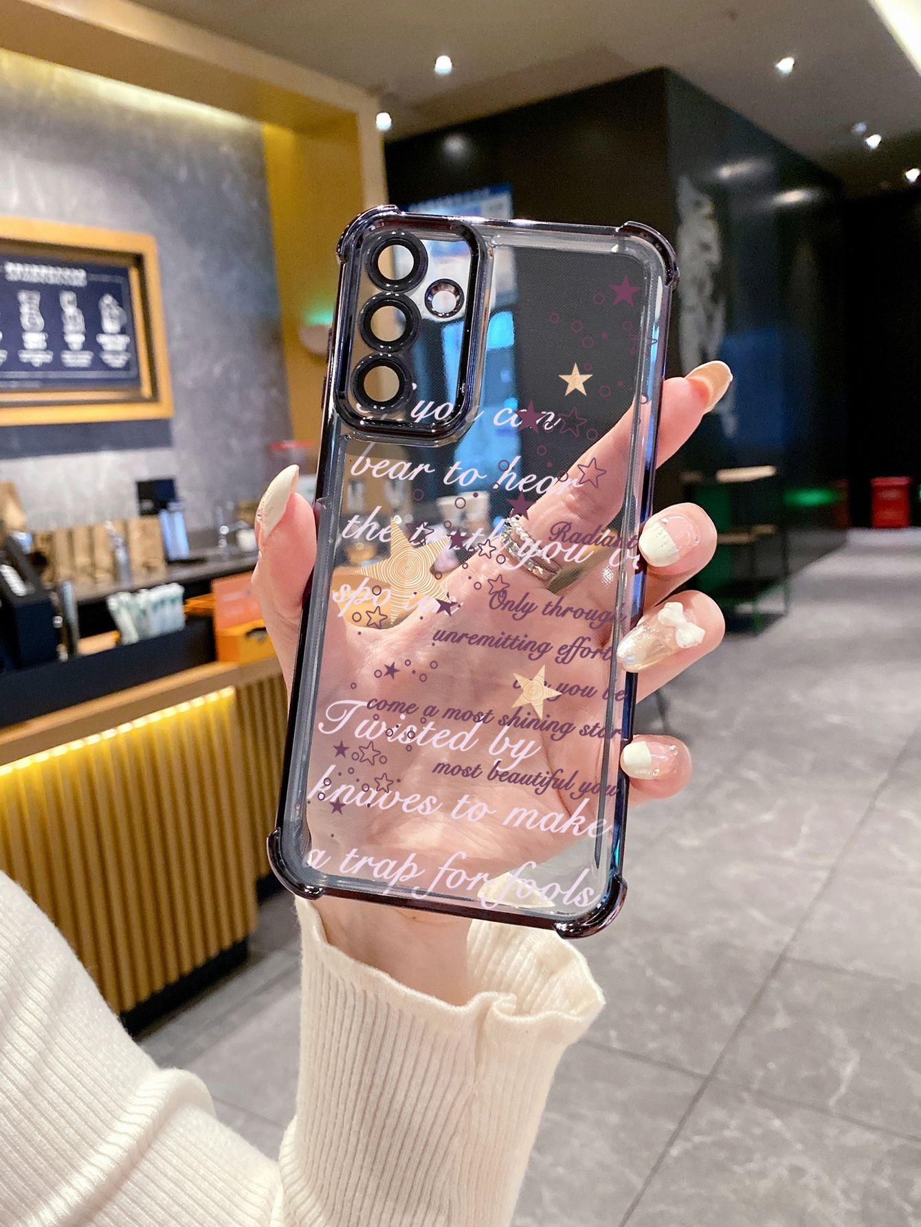For Huawei Pura 70 Ultra Mate 60 70 Pro Honor 300 200 X9A 90 Lite Poem Stars Plating Frame Clear Phone Case Anti-shock Cover