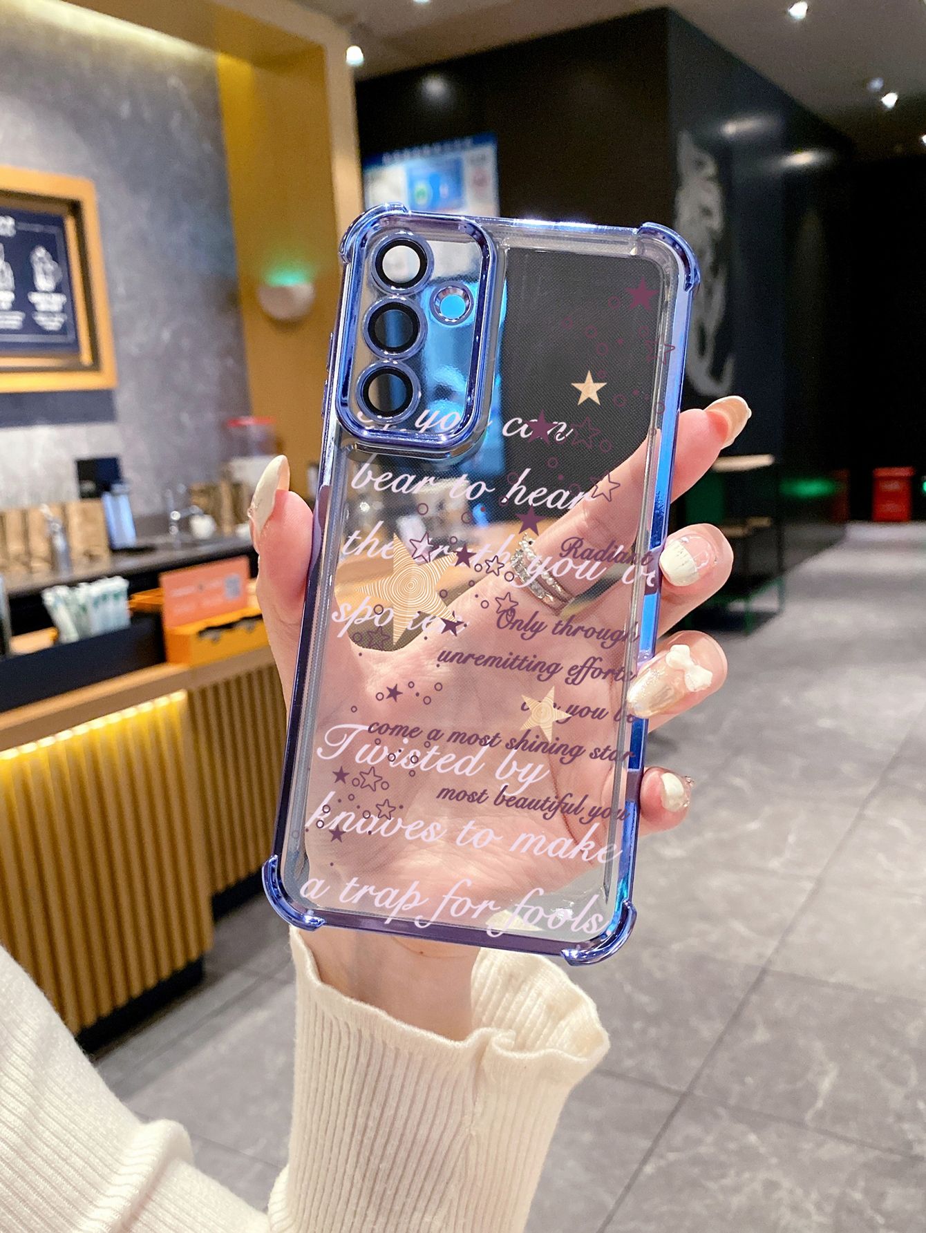 For Huawei Pura 70 Ultra Mate 60 70 Pro Honor 300 200 X9A 90 Lite Poem Stars Plating Frame Clear Phone Case Anti-shock Cover