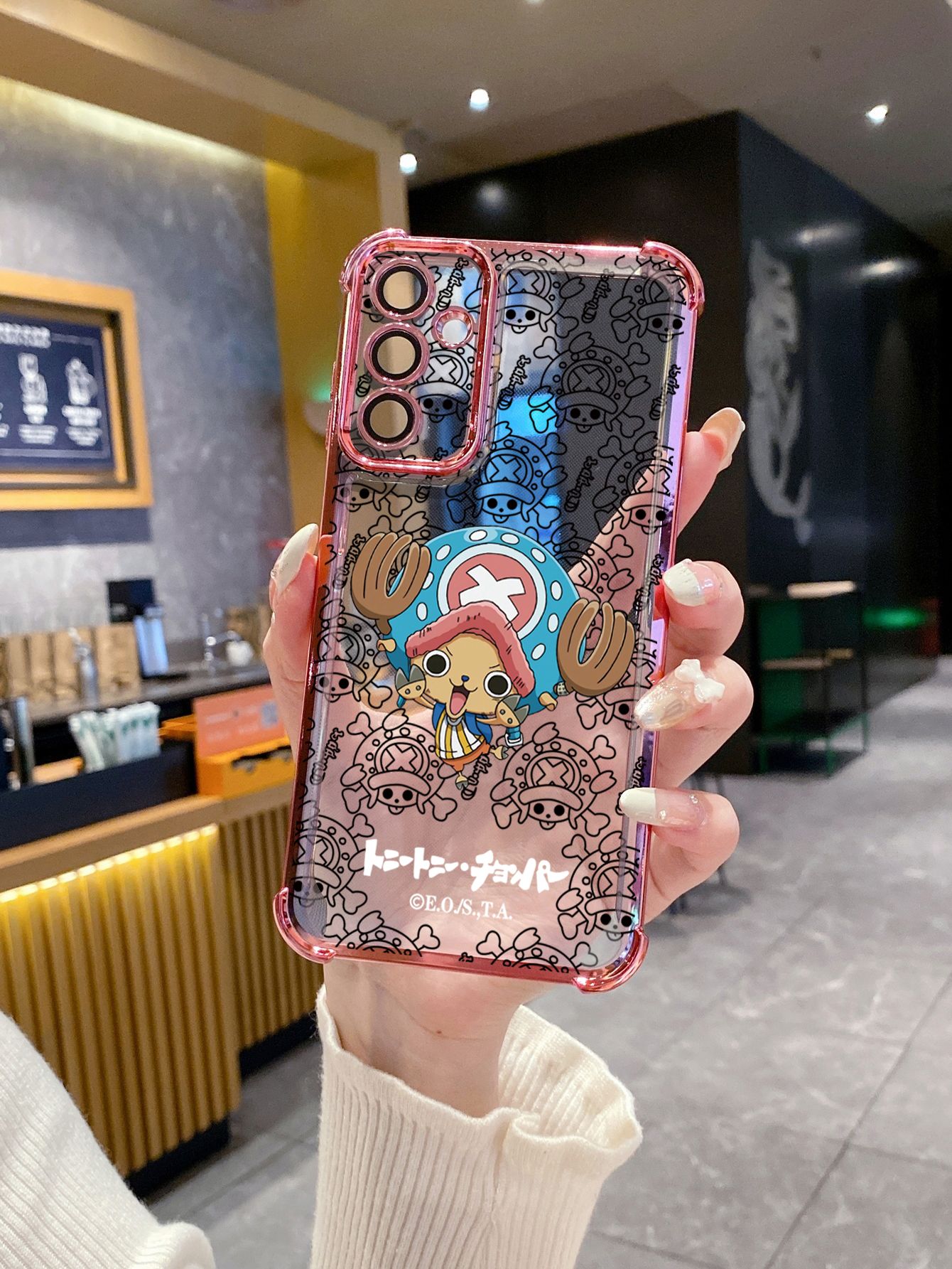 For Huawei Pura 70 Ultra Mate 60 70 Pro Honor 300 200 X9A 90 Lite Chopper Luffy Plating Frame Clear Phone Case Anti-shock Cover