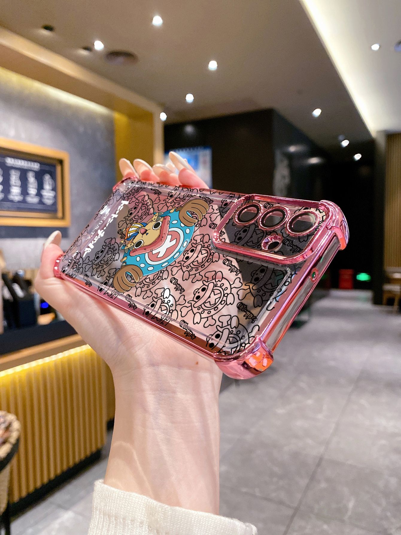 For Huawei Pura 70 Ultra Mate 60 70 Pro Honor 300 200 X9A 90 Lite Chopper Luffy Plating Frame Clear Phone Case Anti-shock Cover