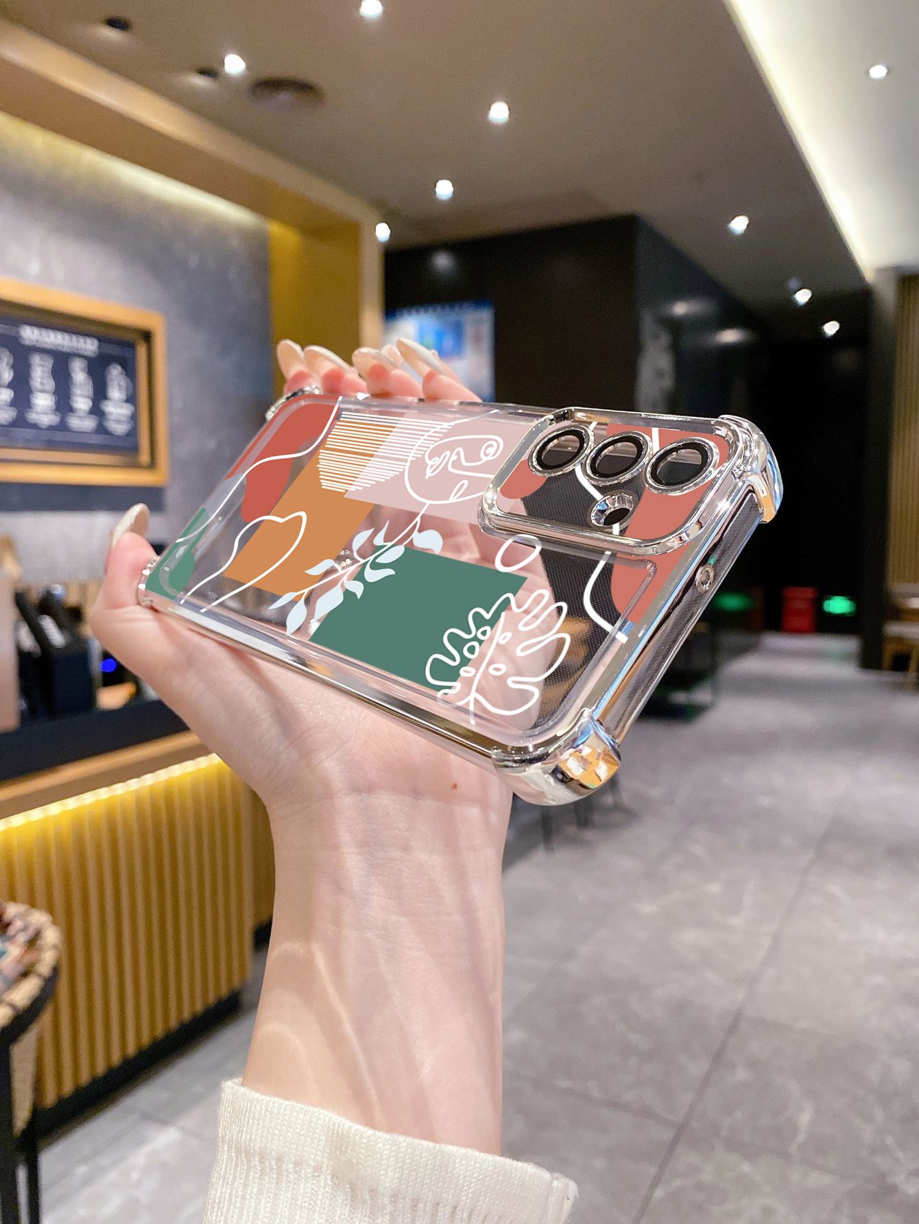 For iPhone 16 15 Pro Max 14 Plus 13 12 11 XR 8 7 SE 2022 XS Retro Woman Drawing Plating Frame Clear Phone Case Anti-shock Cover
