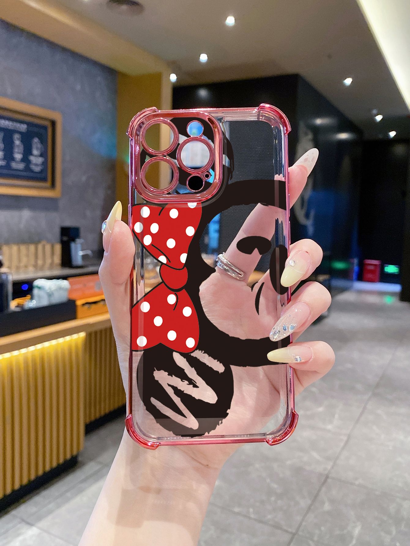 for Infinix Hot 50i 40i 40 Pro 30 Play Note 30 Smart 9 8 Mickey Minnie Mouse Plating Frame Clear Phone Case Anti-shock Cover