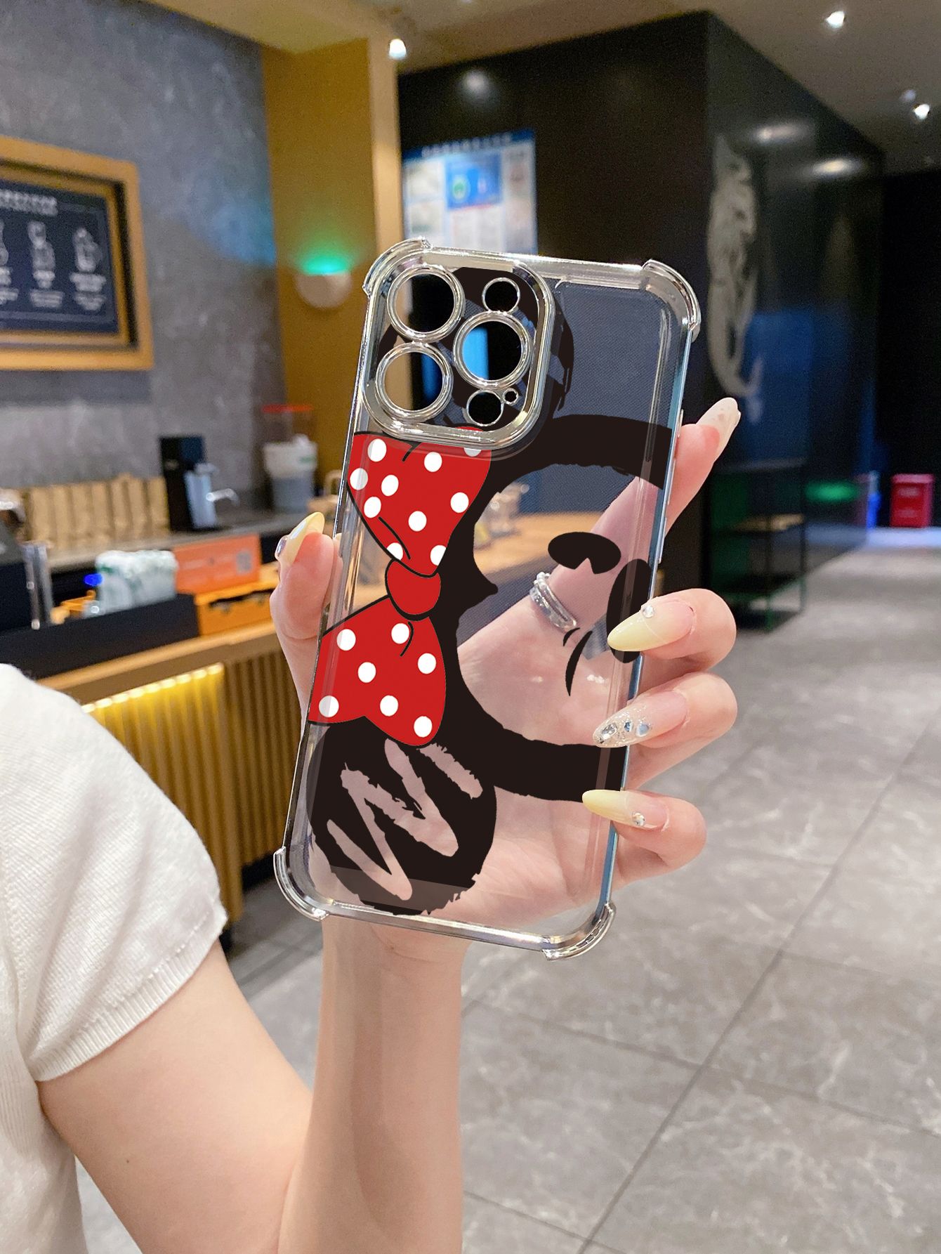 for Infinix Hot 50i 40i 40 Pro 30 Play Note 30 Smart 9 8 Mickey Minnie Mouse Plating Frame Clear Phone Case Anti-shock Cover