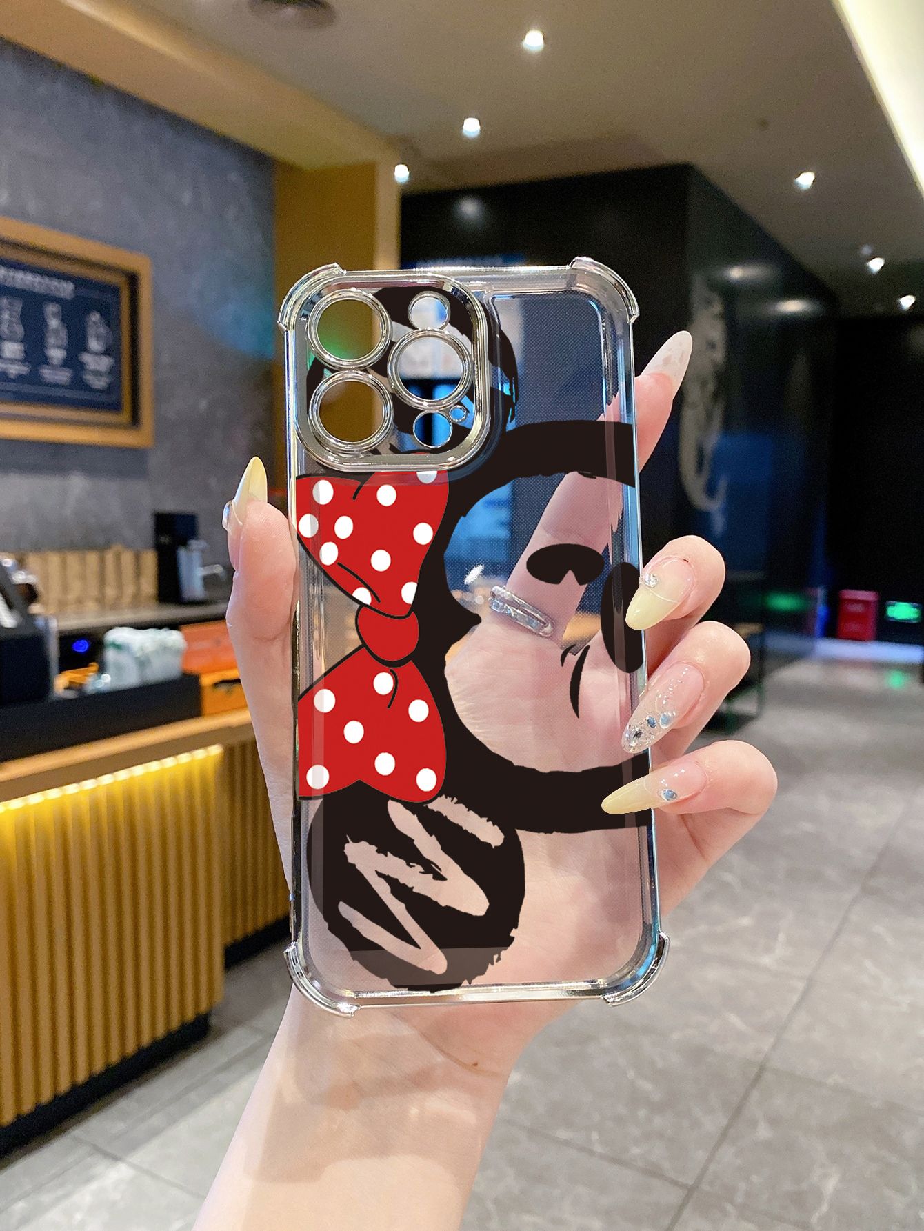 for Infinix Hot 50i 40i 40 Pro 30 Play Note 30 Smart 9 8 Mickey Minnie Mouse Plating Frame Clear Phone Case Anti-shock Cover