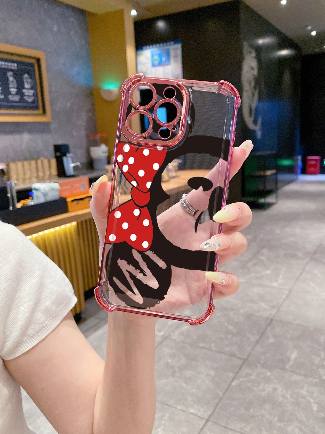 for Infinix Hot 50i 40i 40 Pro 30 Play Note 30 Smart 9 8 Mickey Minnie Mouse Plating Frame Clear Phone Case Anti-shock Cover