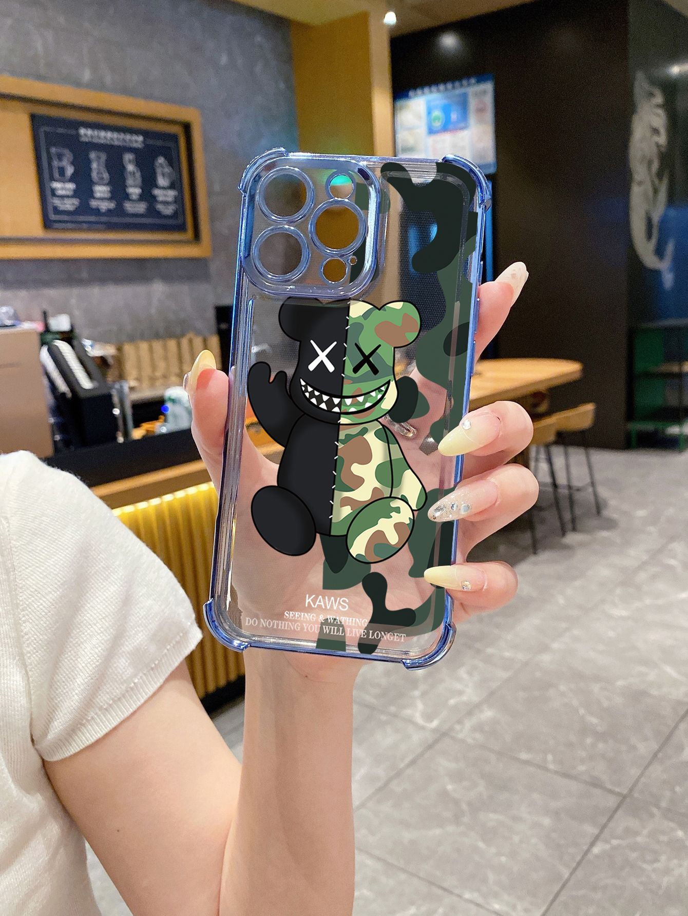 for Xiaomi Redmi Note 14 13 Pro 5G 12S 4G 12 13C Kaws Plating Frame Clear Phone Case Anti-shock Cover