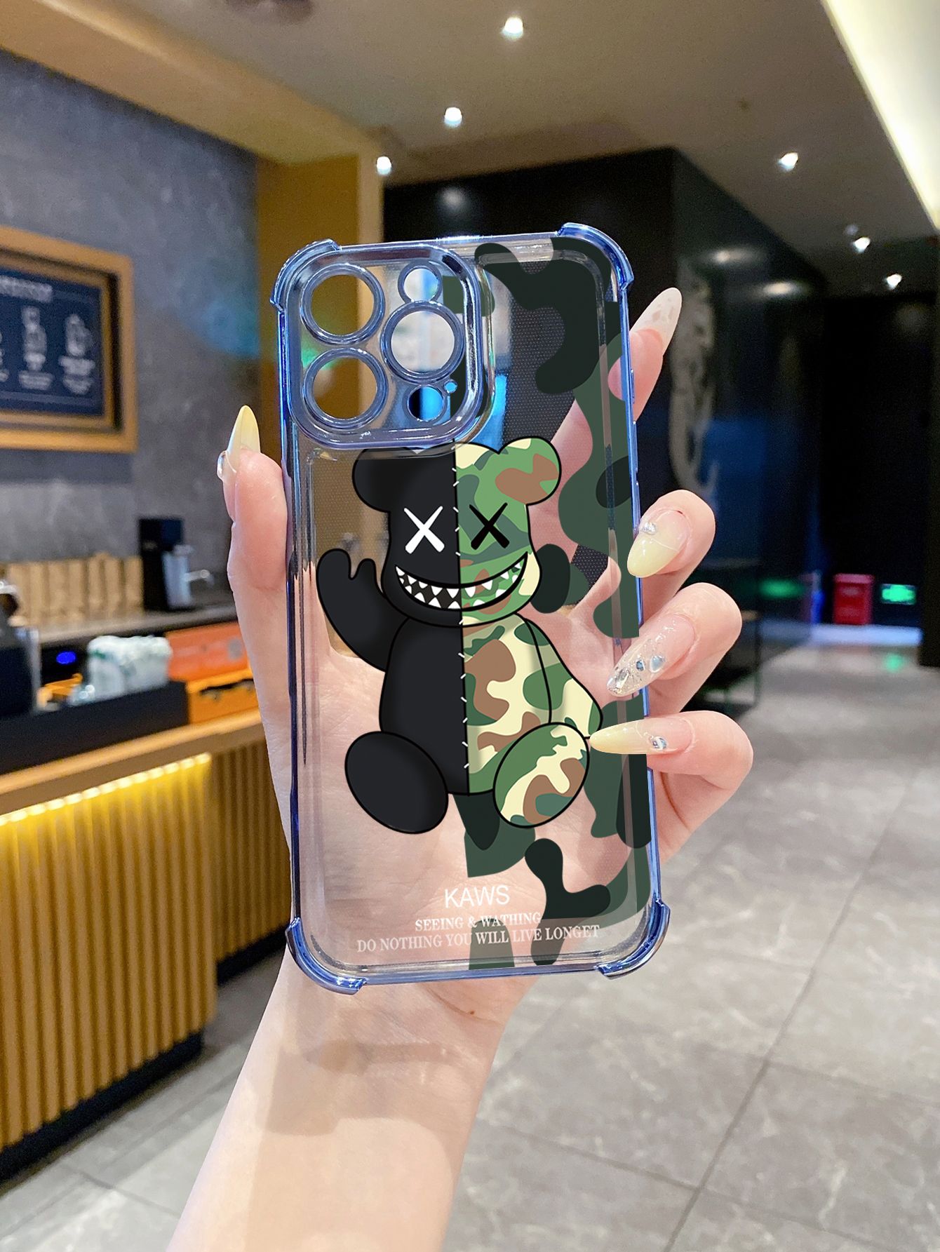 for Xiaomi Redmi Note 14 13 Pro 5G 12S 4G 12 13C Kaws Plating Frame Clear Phone Case Anti-shock Cover