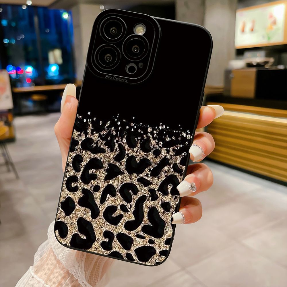 For iPhone 16 Pro Max 14 Plus 13 Pro Max 12 11 XR 8 7 SE 2022 XS Max Gradient Pink Leopard Full Protective Case Anti Drop Cover