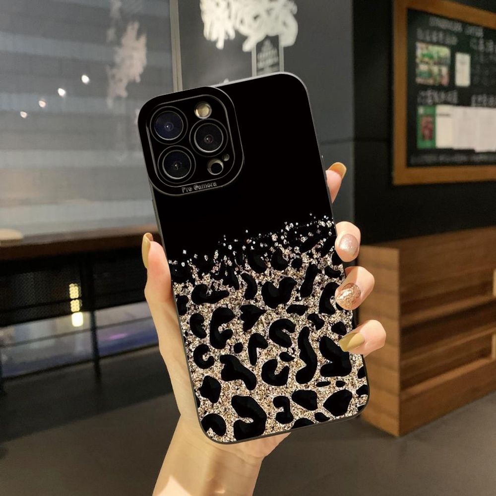 For iPhone 16 Pro Max 14 Plus 13 Pro Max 12 11 XR 8 7 SE 2022 XS Max Gradient Pink Leopard Full Protective Case Anti Drop Cover
