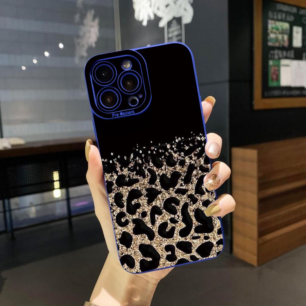 For iPhone 16 Pro Max 14 Plus 13 Pro Max 12 11 XR 8 7 SE 2022 XS Max Gradient Pink Leopard Full Protective Case Anti Drop Cover